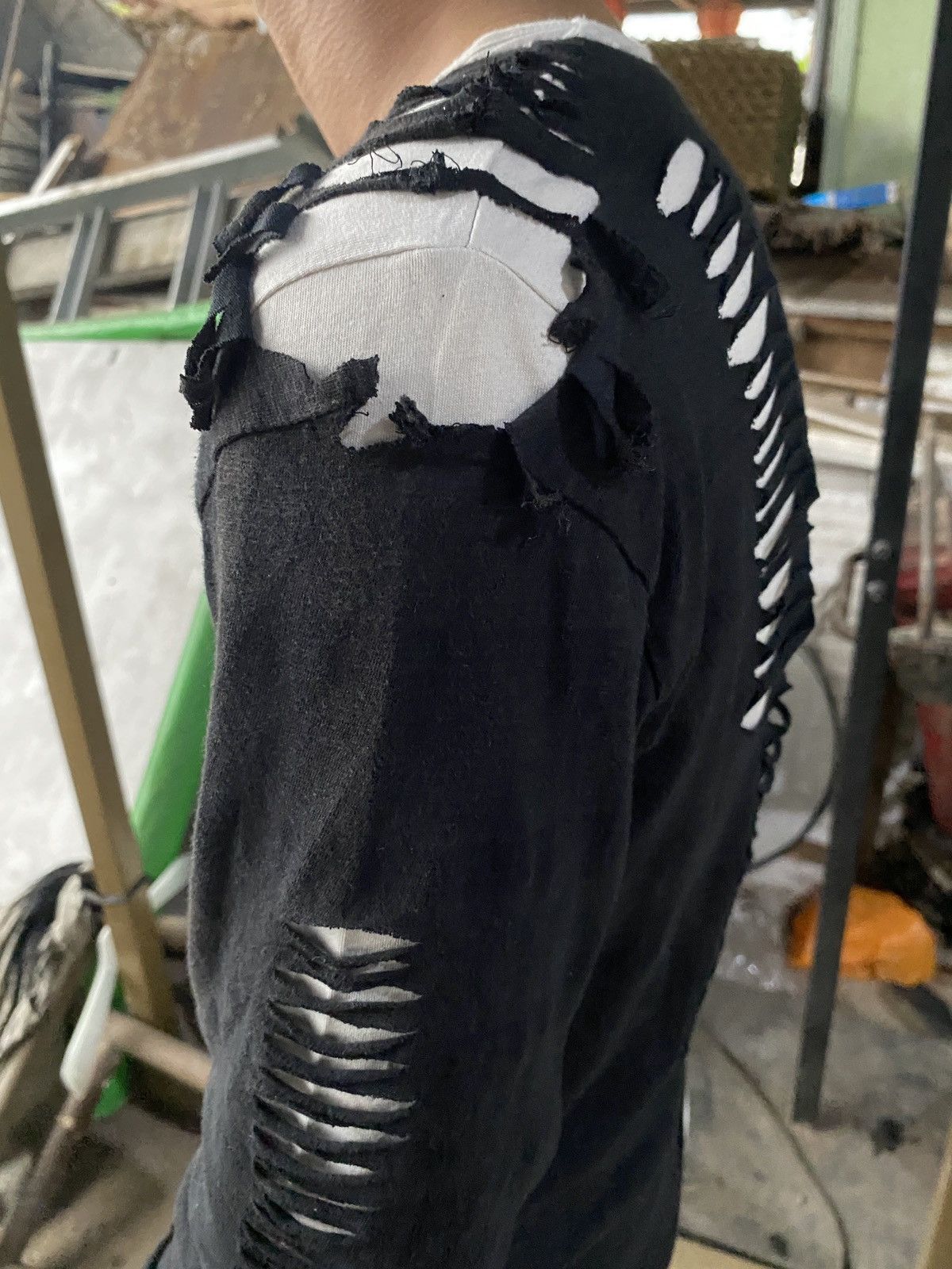 If Six Was Nine × Japanese Brand × KMRii Klein Plus Homme longsleeve Double layer Distressed Size US M / EU 48-50 / 2 - 3 Thumbnail