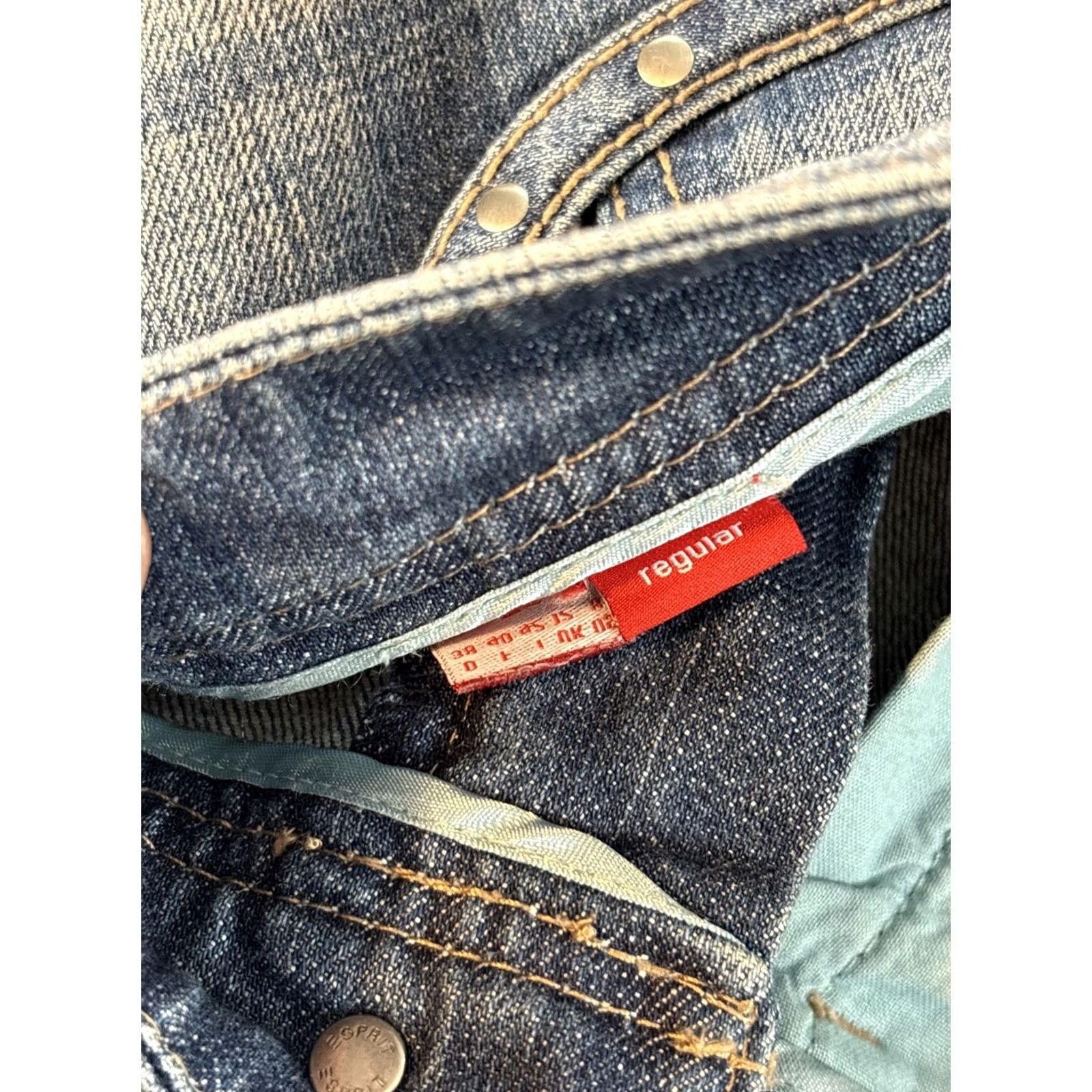 Esprit VINTAGE Esprit Bootcut Pants 30x30 Blue Low Rise Grunge Light Wash Studded Moto 90s Womens Pants Size 30" / US 8 / IT 44 - 6 Thumbnail