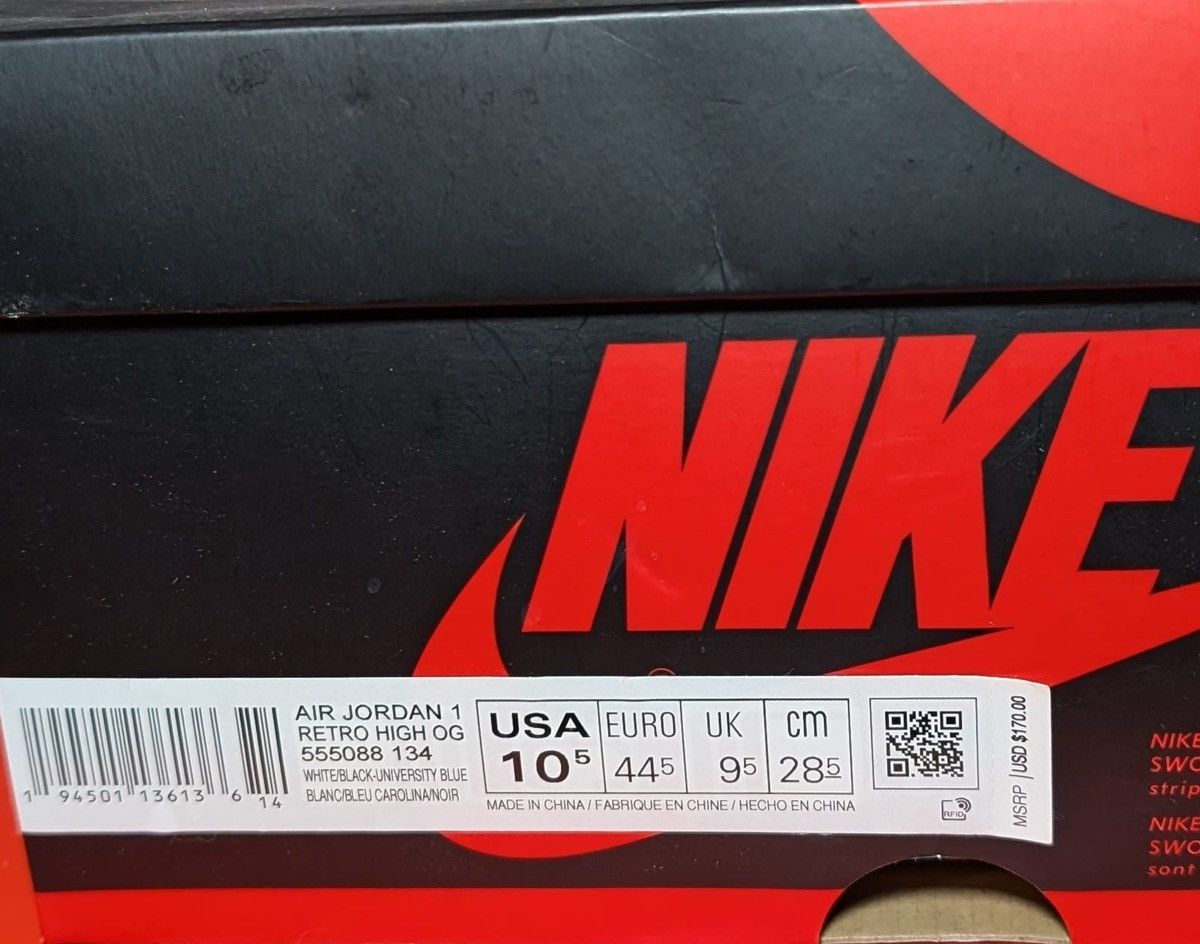 Jordan Brand Size 10.5 - Jordan 1 Retro OG High University Blue Size US 10.5 / EU 43-44 - 8 Thumbnail