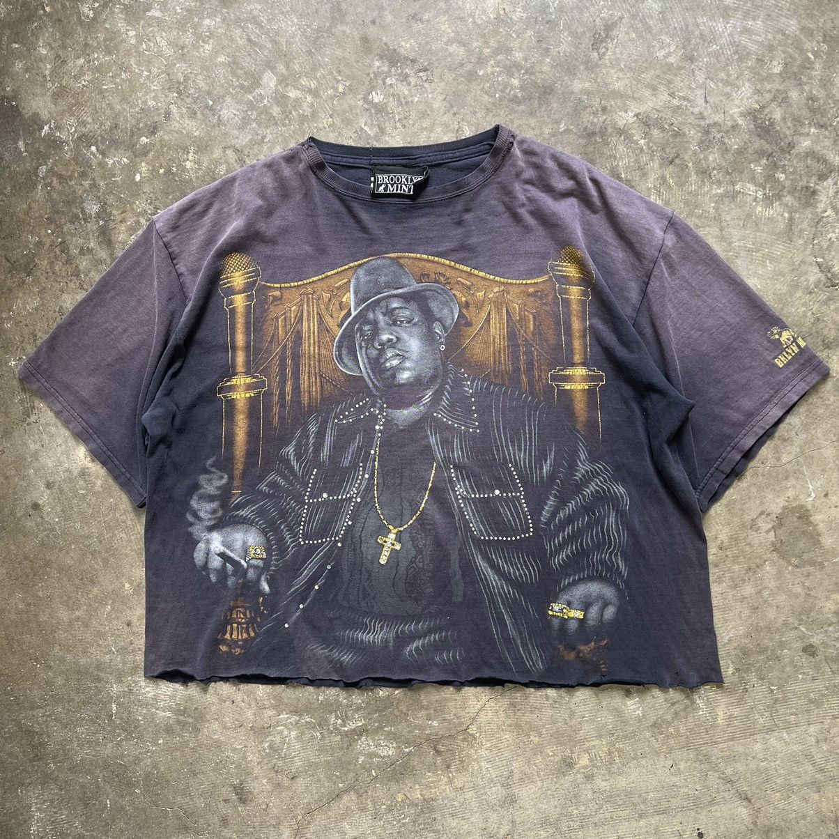 image of Rap Tees x Stussy Vintage Y2K Biggie Smalls Faded Black T Shirt Balenciaga, Men's (Size 2XL)