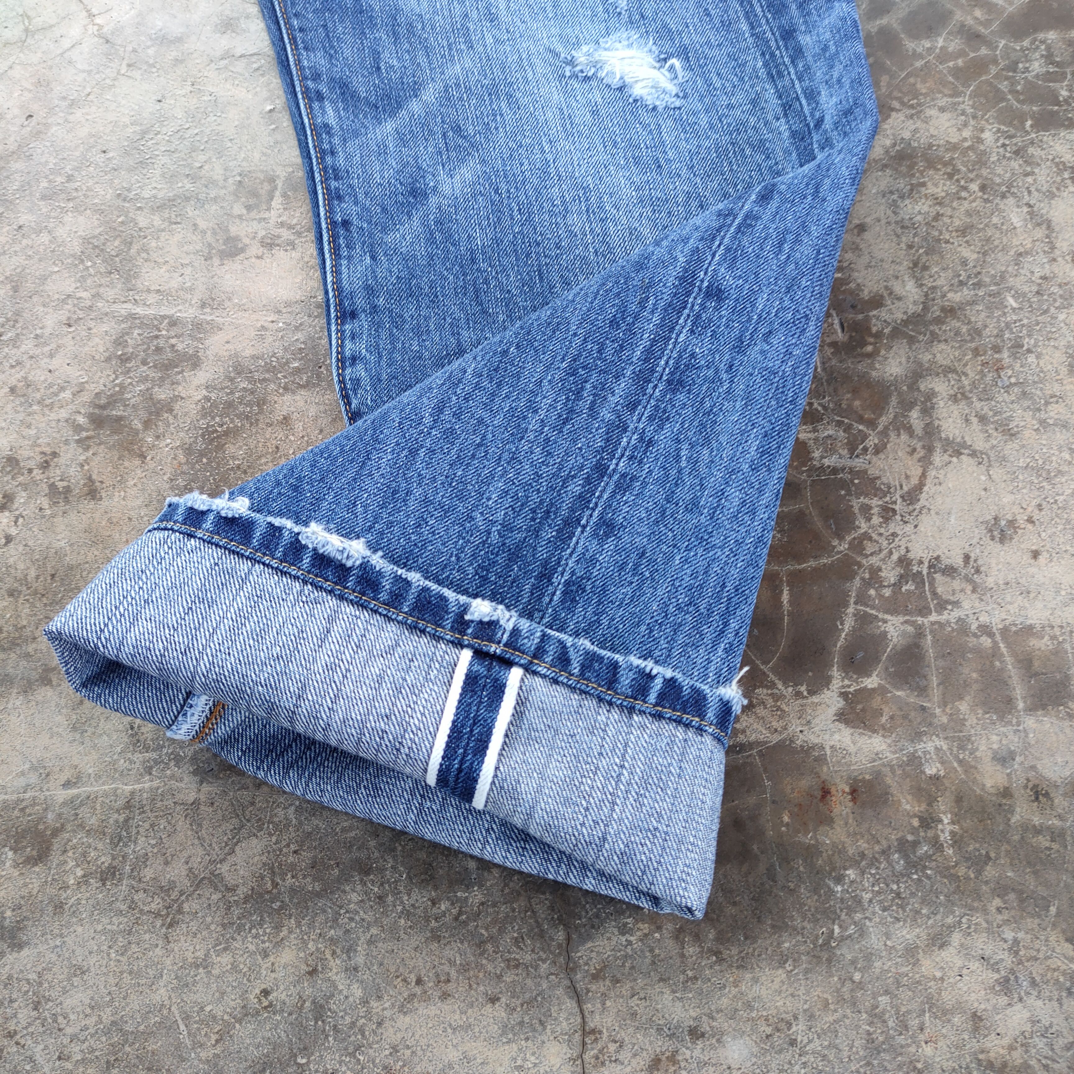 VINTAGE & RC FADED RIPPED JEANS DENIM PANTS