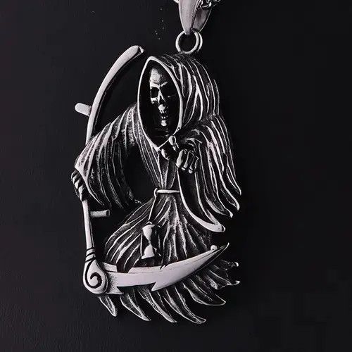 VIBE Reaper Ghost Chain Demon Bones Goth Rock Jewelry Chrome Size ONE SIZE - 3 Thumbnail