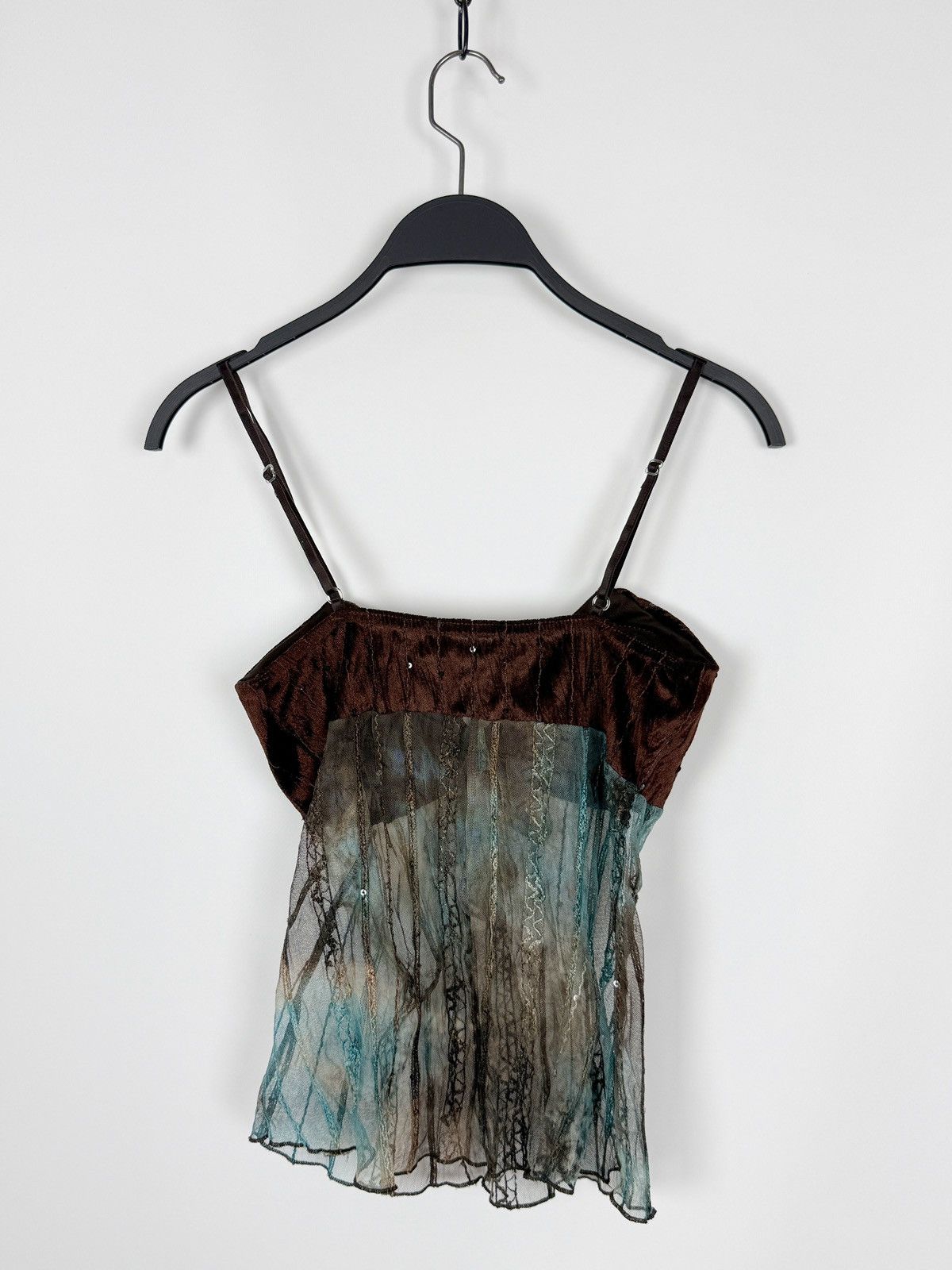 Vintage Y2K Vintage Kiah Tie Dye Sheer Mesh Camisole Top Fairycore Size M / US 6-8 / IT 42-44 - 3 Thumbnail