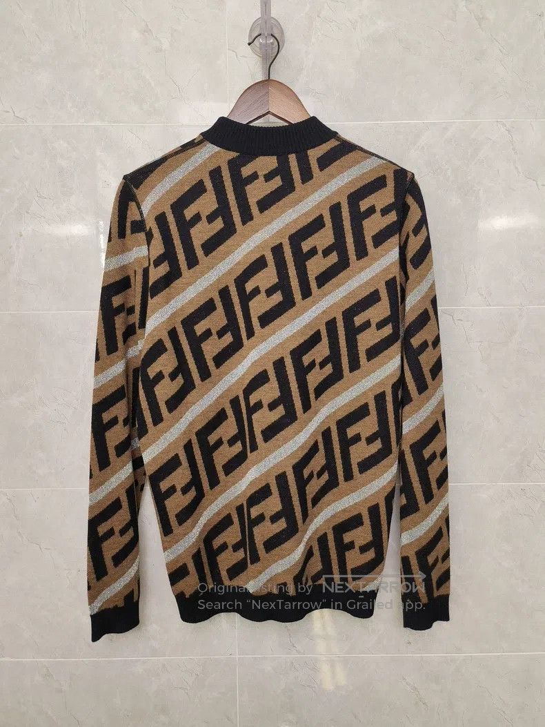 Fendi Fendi F-letter all-over print wool long-sleeve knit Size XL / US 12-14 / IT 48-50 - 2 Thumbnail