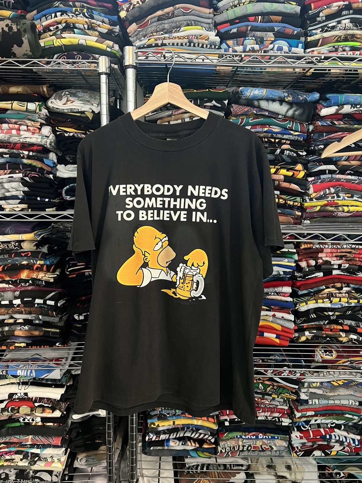 The Simpsons 90s Homer Everybody Need Something to Believe In Tee Size US L / EU 52-54 / 3 - 1 Thumbnail