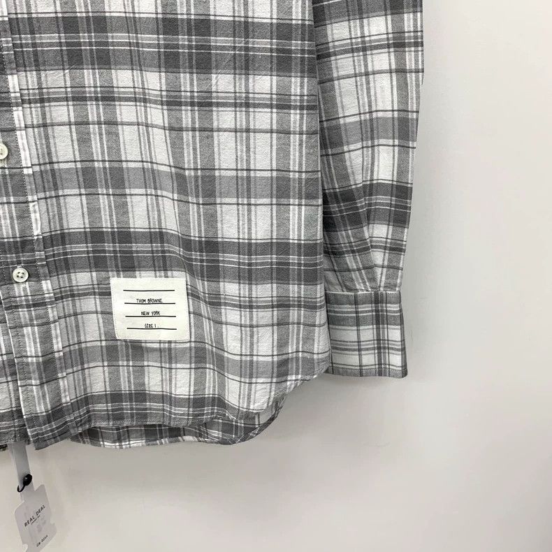 Thom Browne Thom Browne Gray striped cotton lapel single-breasted long- Size US S / EU 44-46 / 1 - 4 Thumbnail