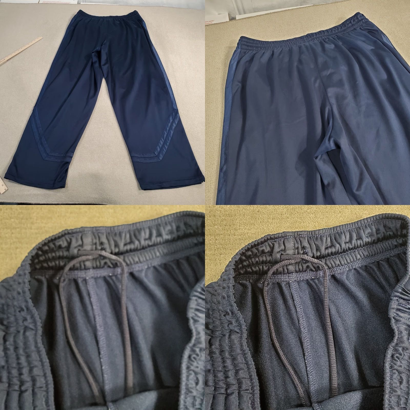 Nike VINTAGE Nike Basketball Pants Mens 2XL Blue Satin Joggers Sweatpants Track Pants Sportswear Size US 39 - 9 Thumbnail