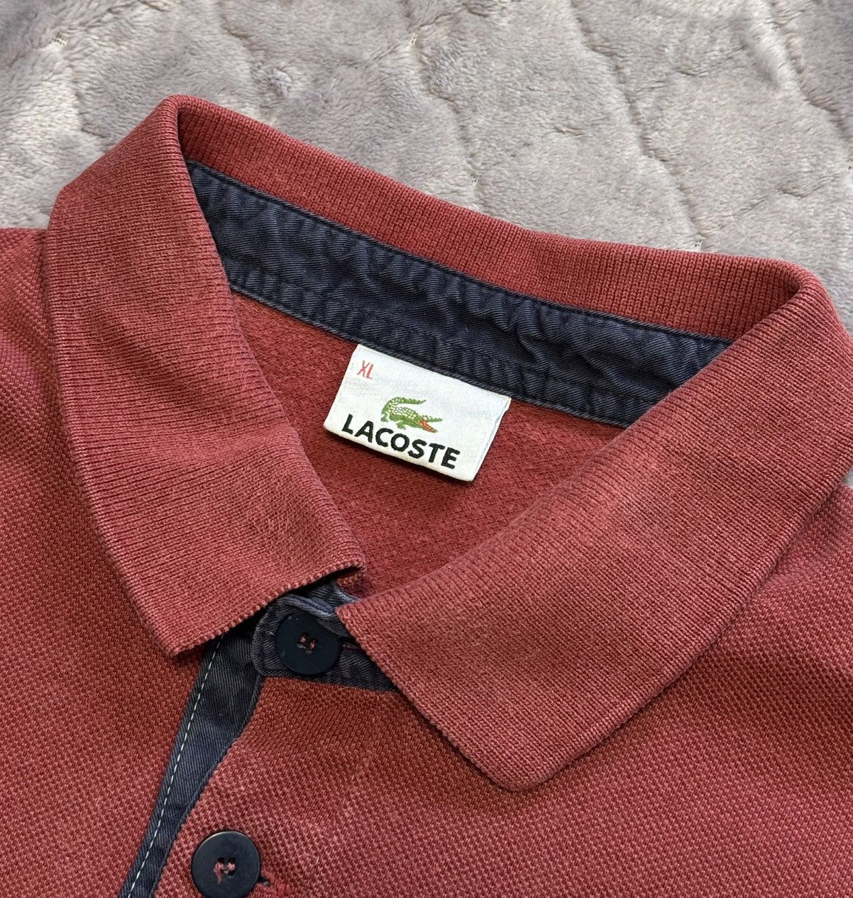 Lacoste × Vintage Vintage y2k Lacoste Long Sleeve Polo Size US XL / EU 56 / 4 - 6 Thumbnail