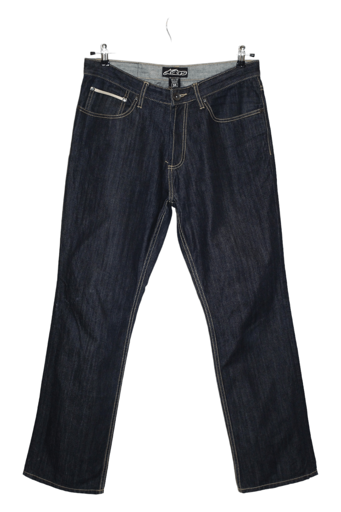 Alpinestars Vtg Alpinestars Rigid Selvedge Raw Denim Baggy Jeans Size US 34 / EU 50 - 15 Thumbnail