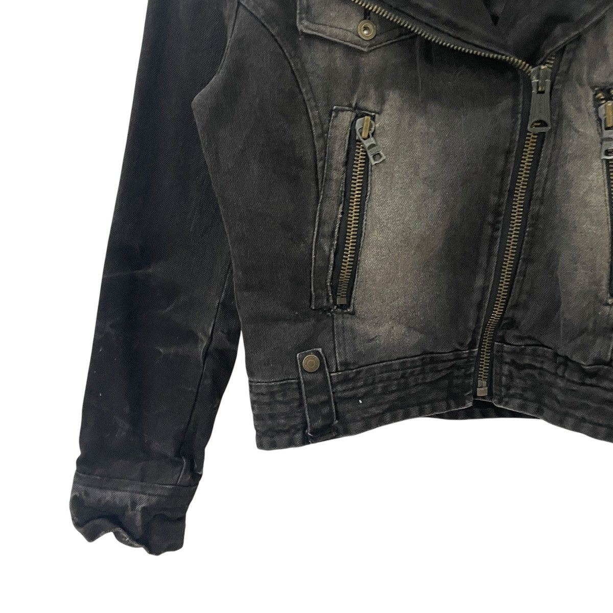 Other Vintage Y2k Magic Square Bikers Denim Jacket Size M / US 6-8 / IT 42-44 - 3 Thumbnail