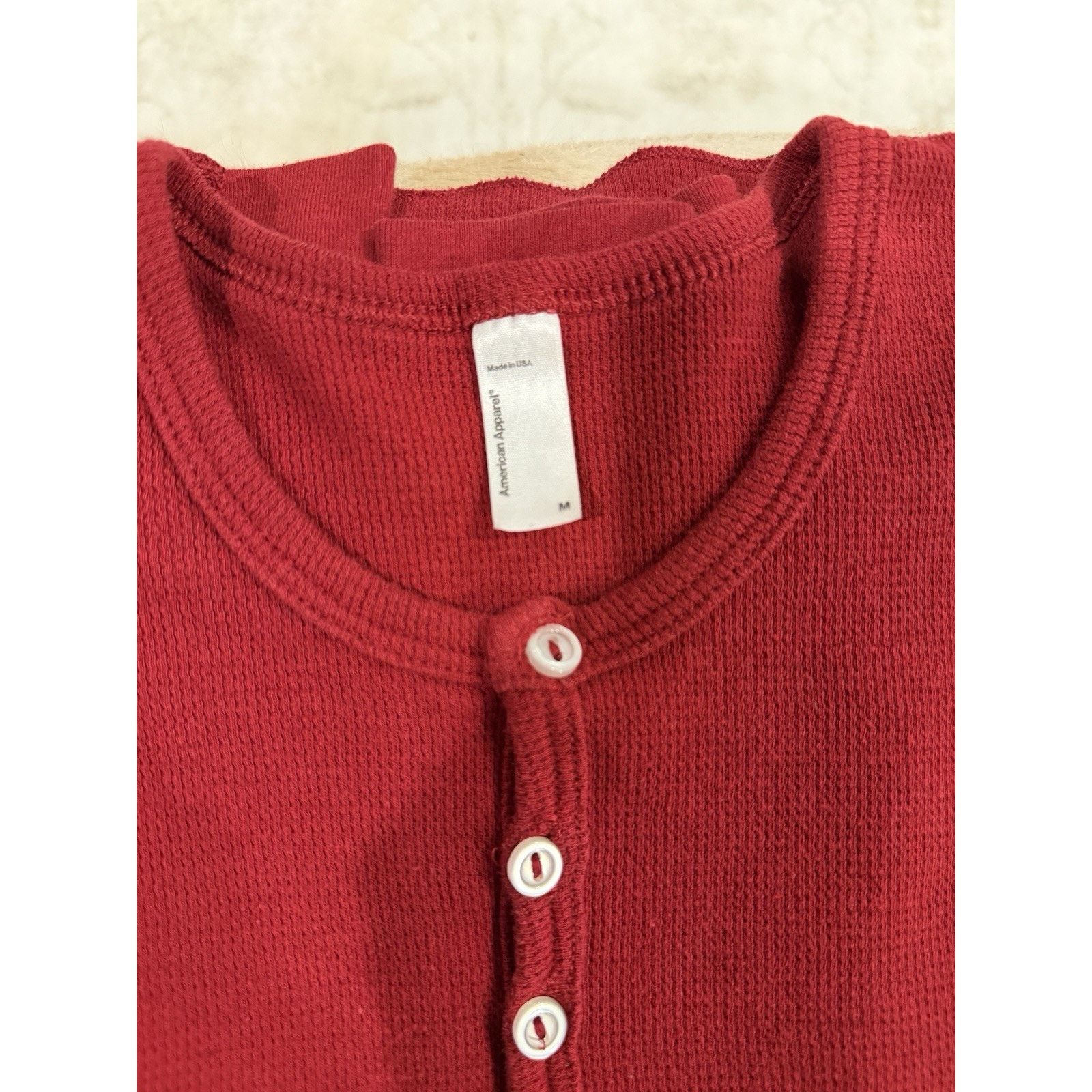 American Apparel American Apparel Henley Dexter Men Size XL Red Thermal Size US M / EU 48-50 / 2 - 3 Thumbnail