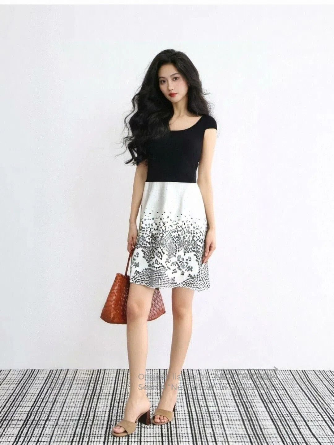 Dior dior black and white knit midi skirt. Size US 27 - 1 Thumbnail