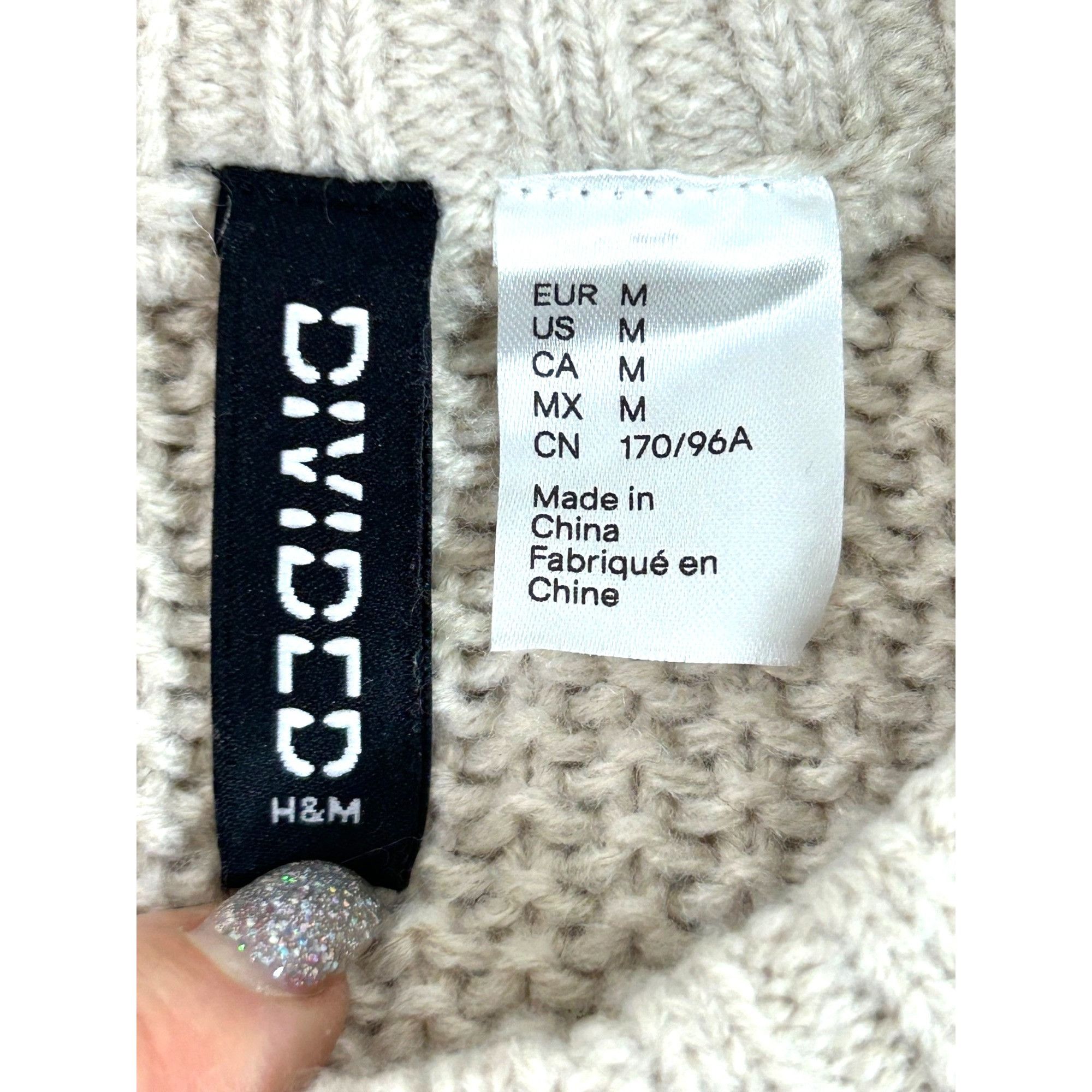 H&M H&M Divided Women’s Tan Sweater M Chunky Cable Knit Cropped Size M / US 6-8 / IT 42-44 - 8 Thumbnail