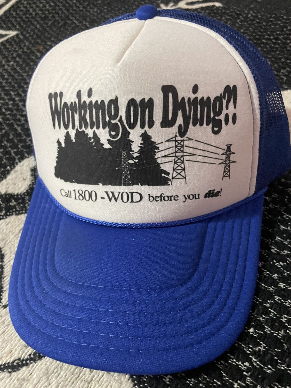 Other Working on Dying White/Blue Two-Tone Trucker Hat Size ONE SIZE - 2 Thumbnail