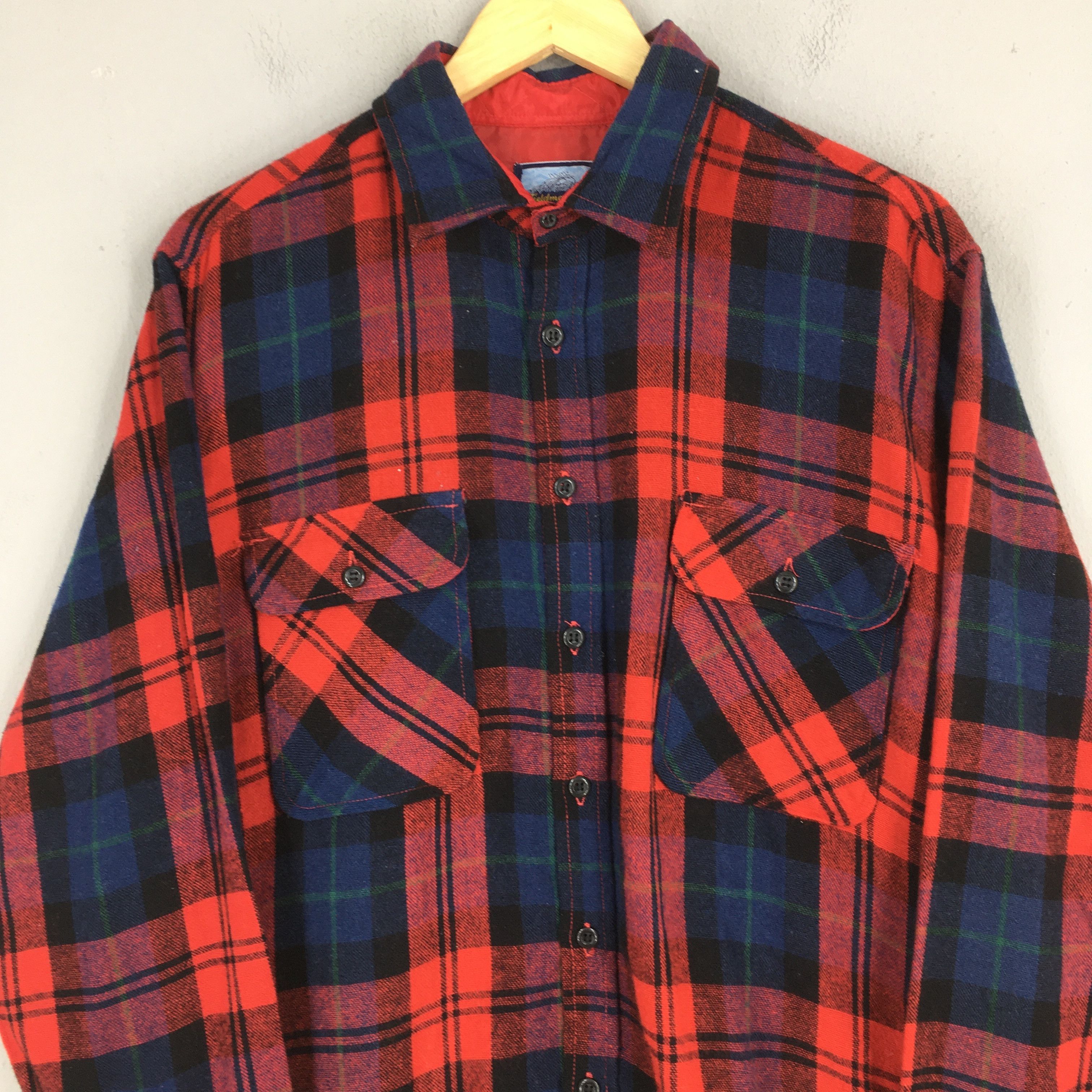 Fieldmaster Vintage 1980s Fieldmaster Plaid Checkered Flannel Large Size US L / EU 52-54 / 3 - 2 Thumbnail