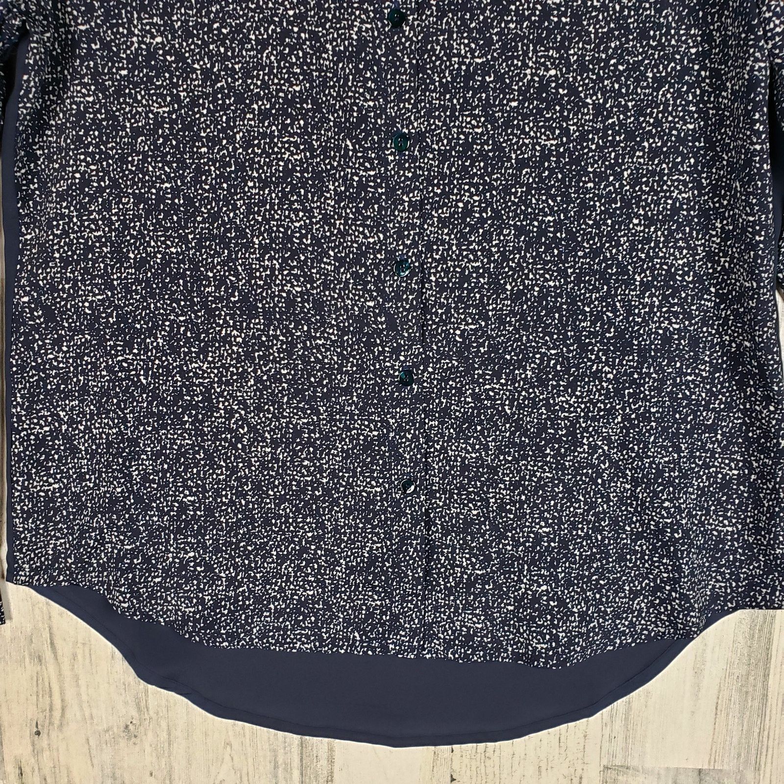 Other NWT Violet & Claire Navy Blue Speckled Silky Blouse Medium Size M / US 6-8 / IT 42-44 - 3 Thumbnail
