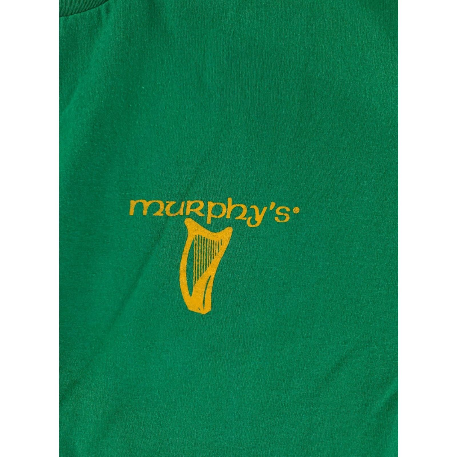 Hanes VINTAGE Murphy's T Shirt Green St Patricks Day 90s Made USA Single Stitch Mens L Crew Neck Shirt Size US L / EU 52-54 / 3 - 2 Thumbnail