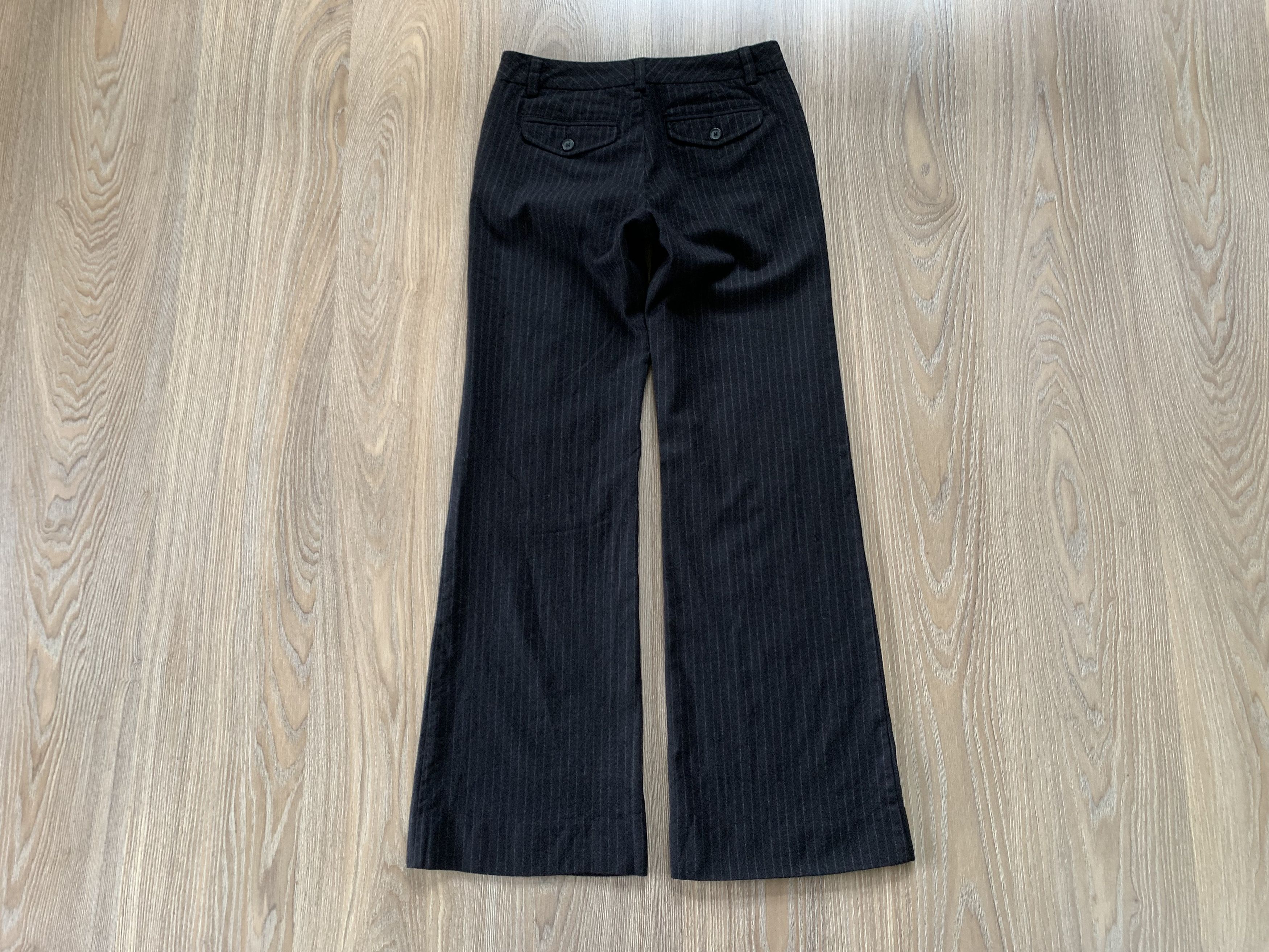 Gap Gap Wide Leg Black Pinstripe Wool Blend Trousers Pants Size 26" / US 2 / IT 38 - 3 Thumbnail