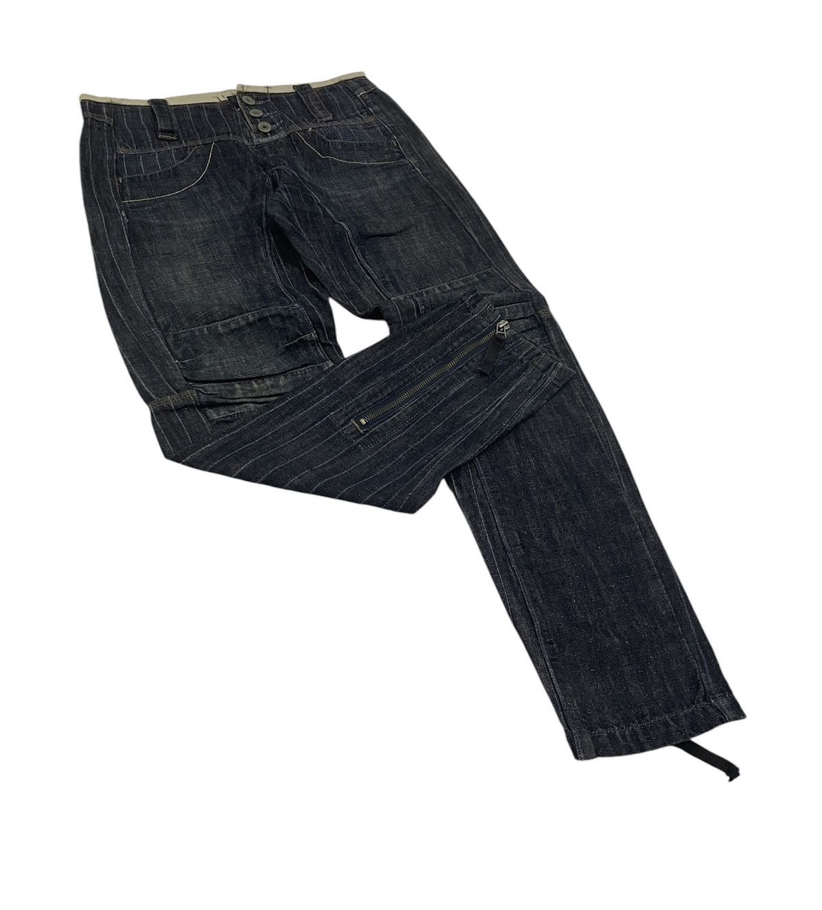 Marithe + Francois Girbaud Vintage MFG Jeans Bikers Stripes Zipper Jeans Size US 29 - 2 Thumbnail