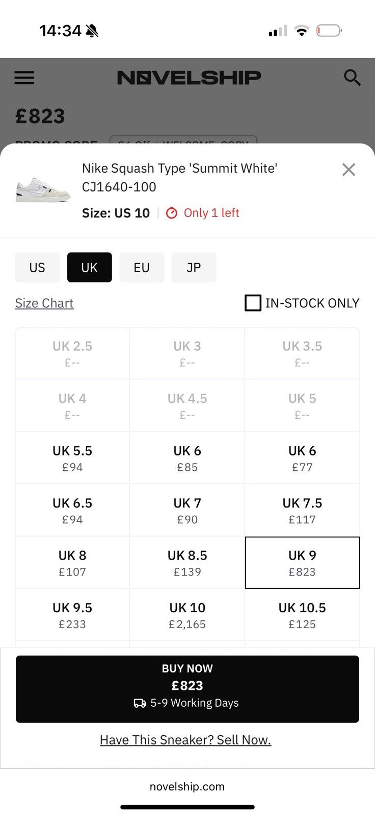 Nike Nike Squash Type 'Summit White' N.354 Size US 9 / EU 42 - 10 Thumbnail