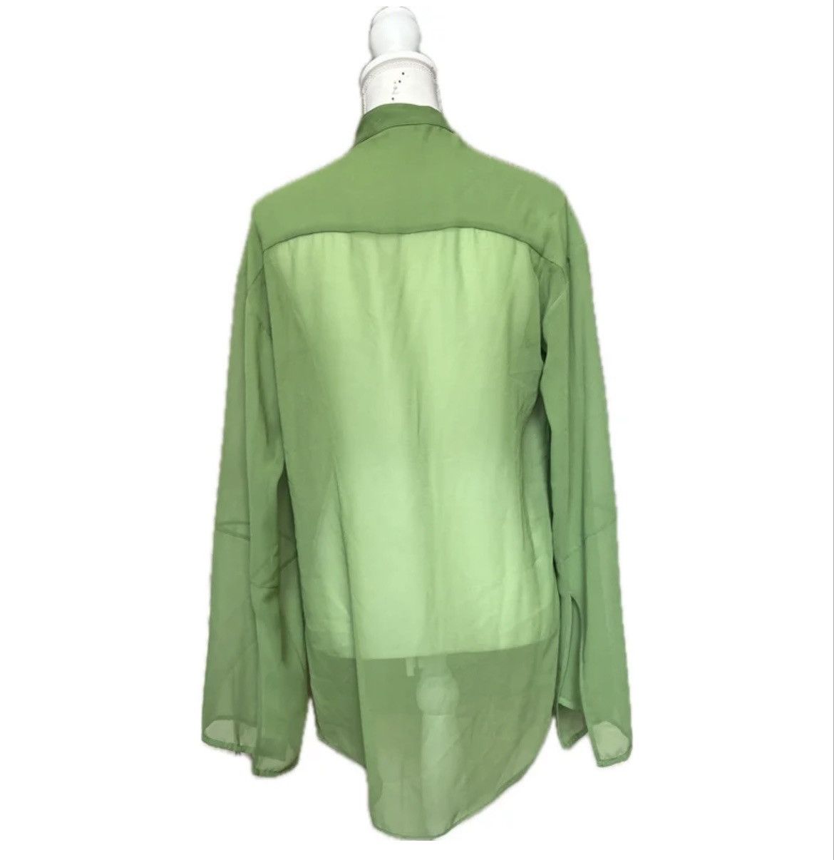Acne Studios Acne Studios Green Silk Flowy Blouse Size M / US 6-8 / IT 42-44 - 5 Thumbnail