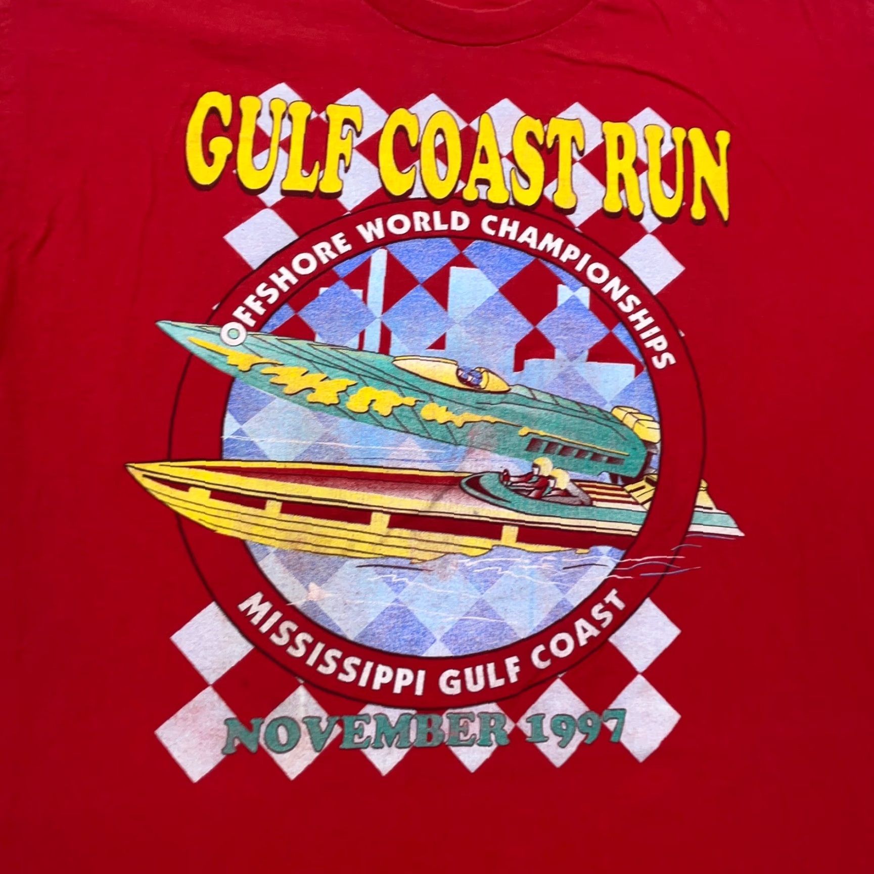 Delta VINTAGE Speed Boat Shirt Men XL Red USA 90s Tee Gulf Coast Run Racing Staff Size US XL / EU 56 / 4 - 3 Thumbnail