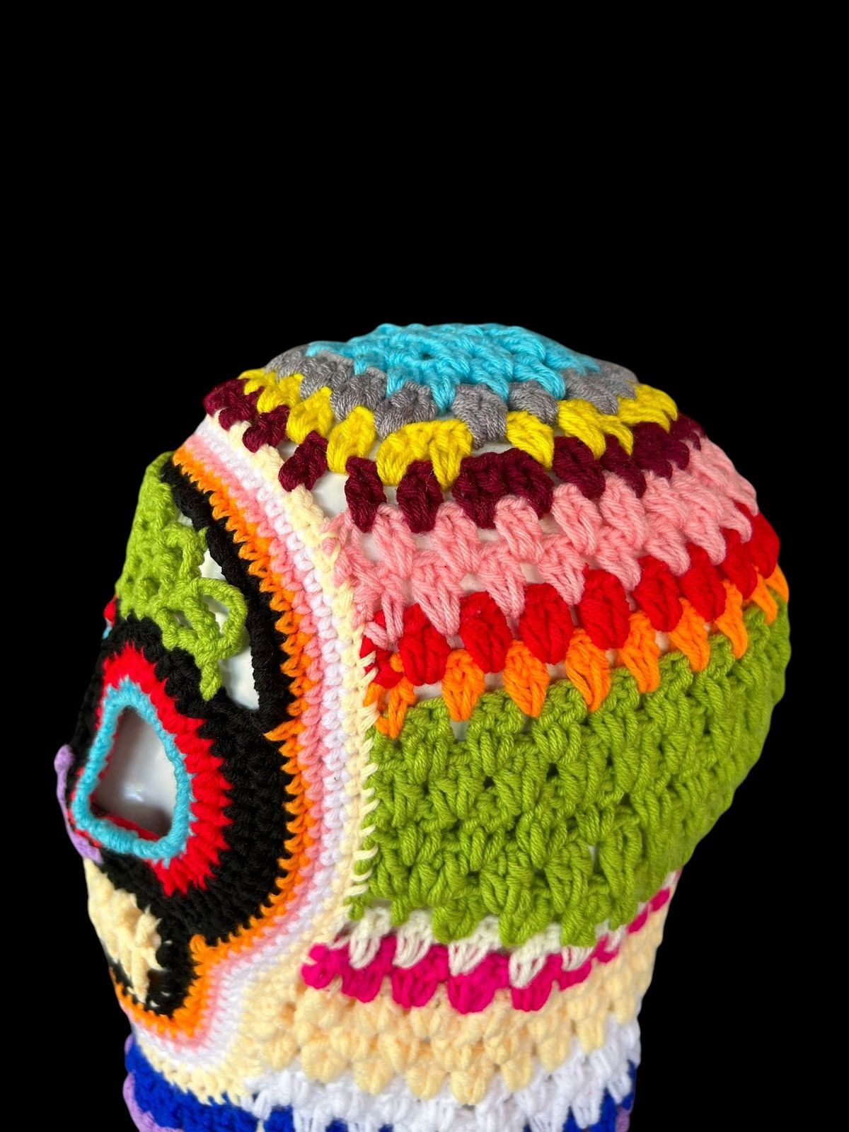 Japanese Brand × Vintage Very Rare Crochet Knitted Handmade Balaclava Masked ☠️☠️ Size ONE SIZE - 12 Thumbnail