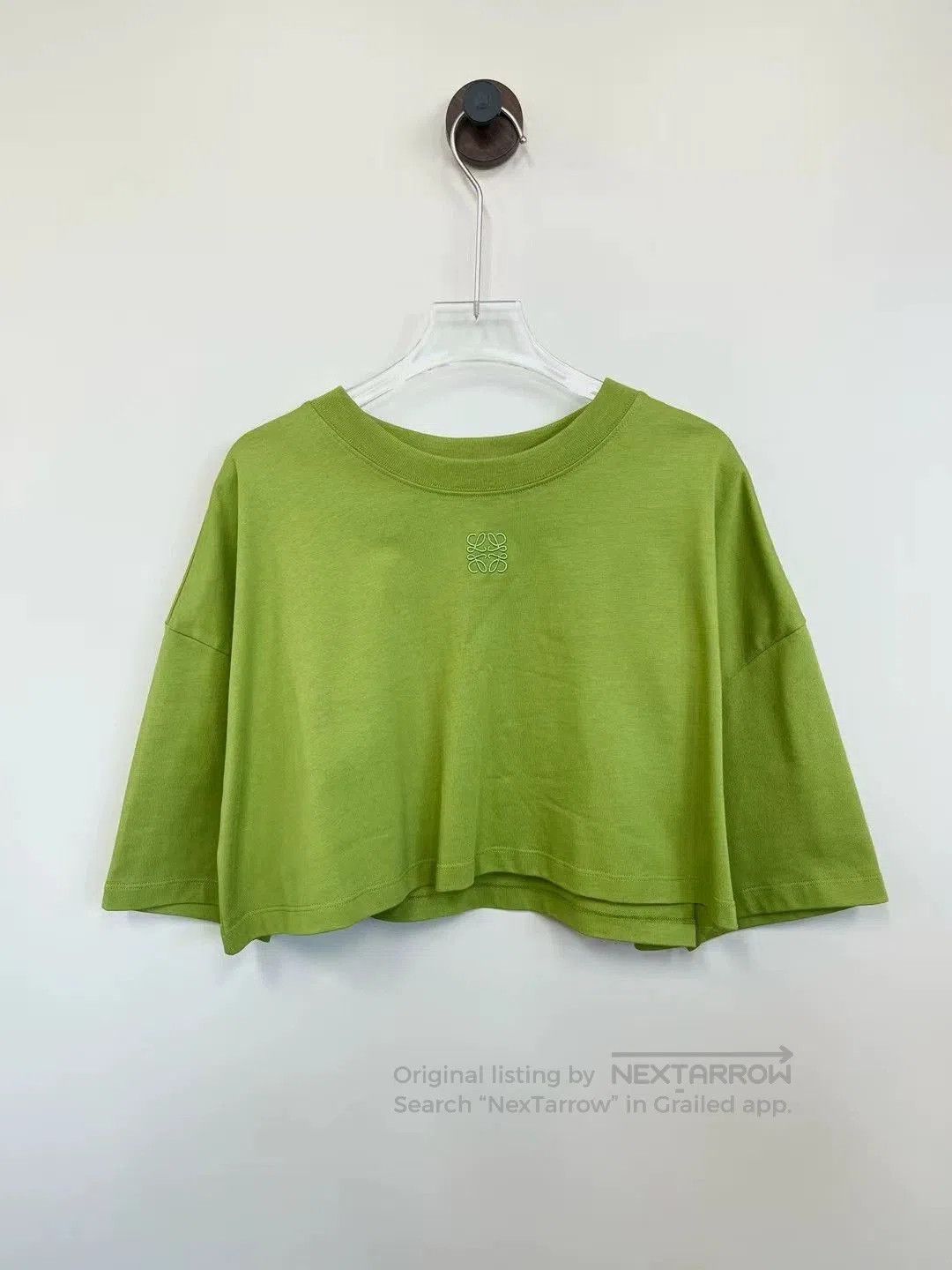 Loewe Loewe Green Embroidered Logo Cropped T-shirt. Size US XS / EU 42 / 0 - 1 Thumbnail