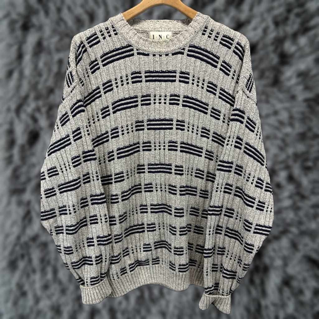 Incu VINTAGE INC Sweater Men XL Crew Neck Chunky-Knit 90s Casual Cotton Made USA Size US XL / EU 56 / 4 - 1 Thumbnail