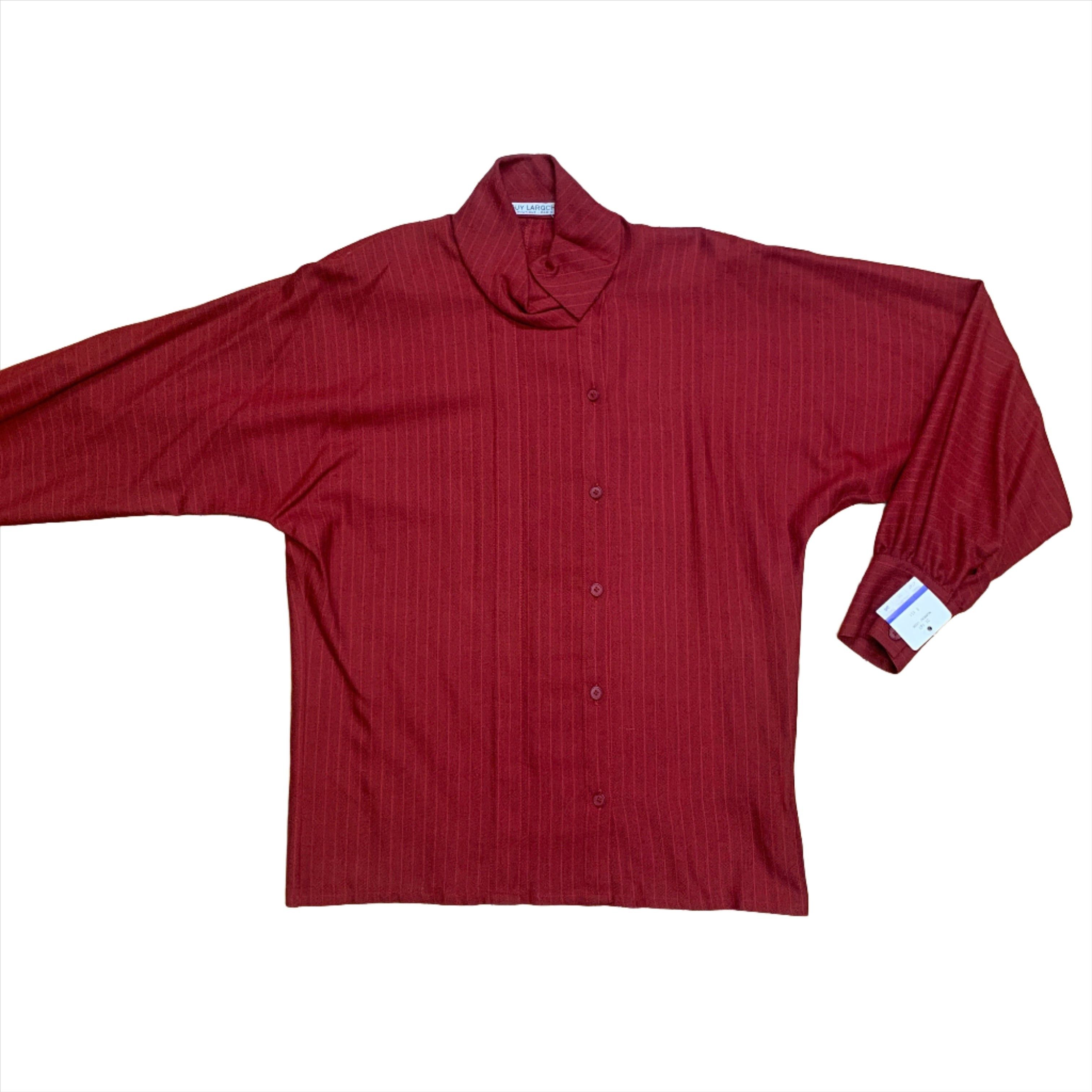 Guy Laroche Vintage Deadstock Designer Guy Laroche Pinstriped Wool Blend Top Made In France Size M Size M / US 6-8 / IT 42-44 - 1 Thumbnail