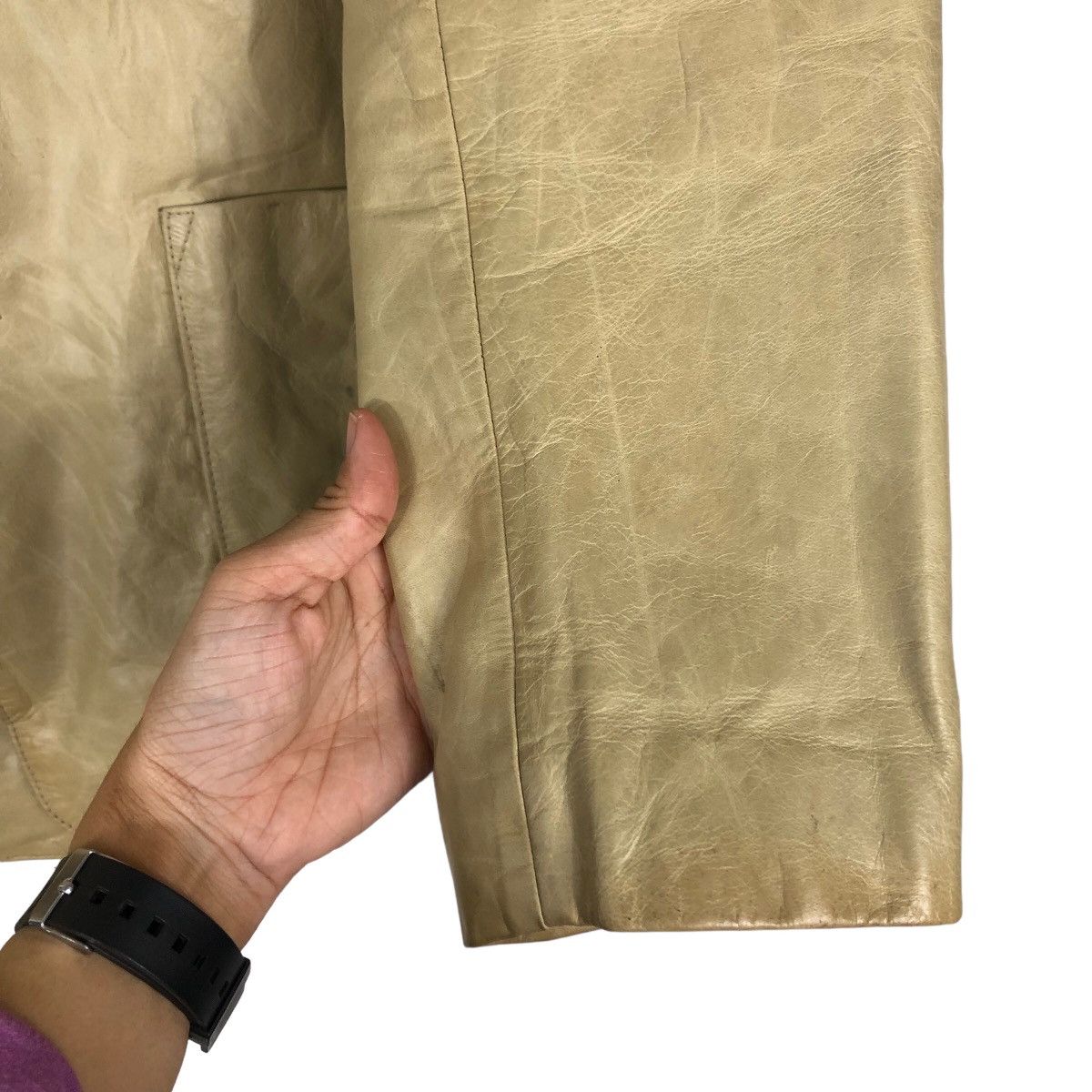 Issey Miyake 🔥Vintage Chore Leather Jacket C’S Men Japan Issey Miyake Size US L / EU 52-54 / 3 - 15 Thumbnail