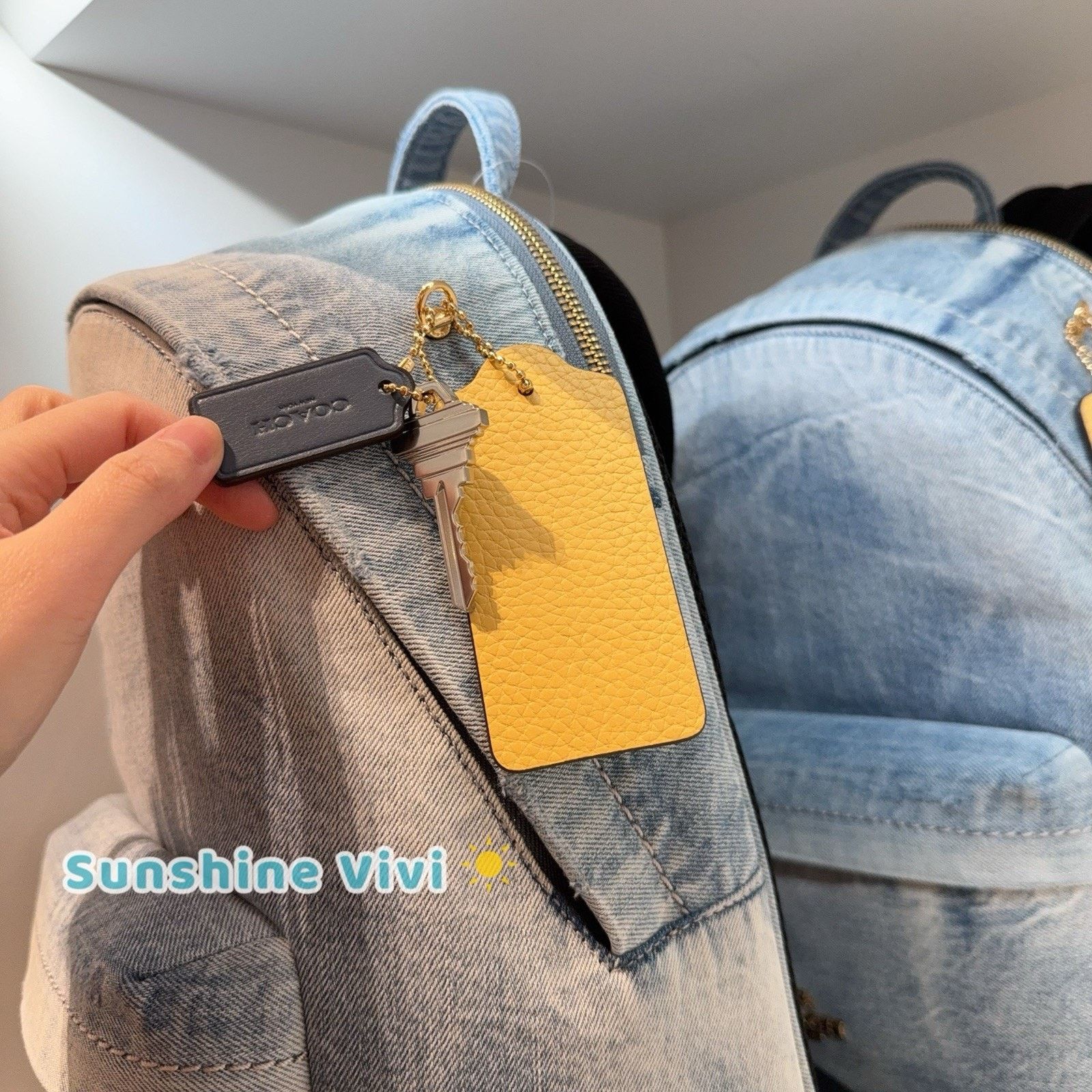 Coach NWT Coach Taylor Small Backpack Loved Denim cef27 Indigo Size ONE SIZE - 2 Thumbnail