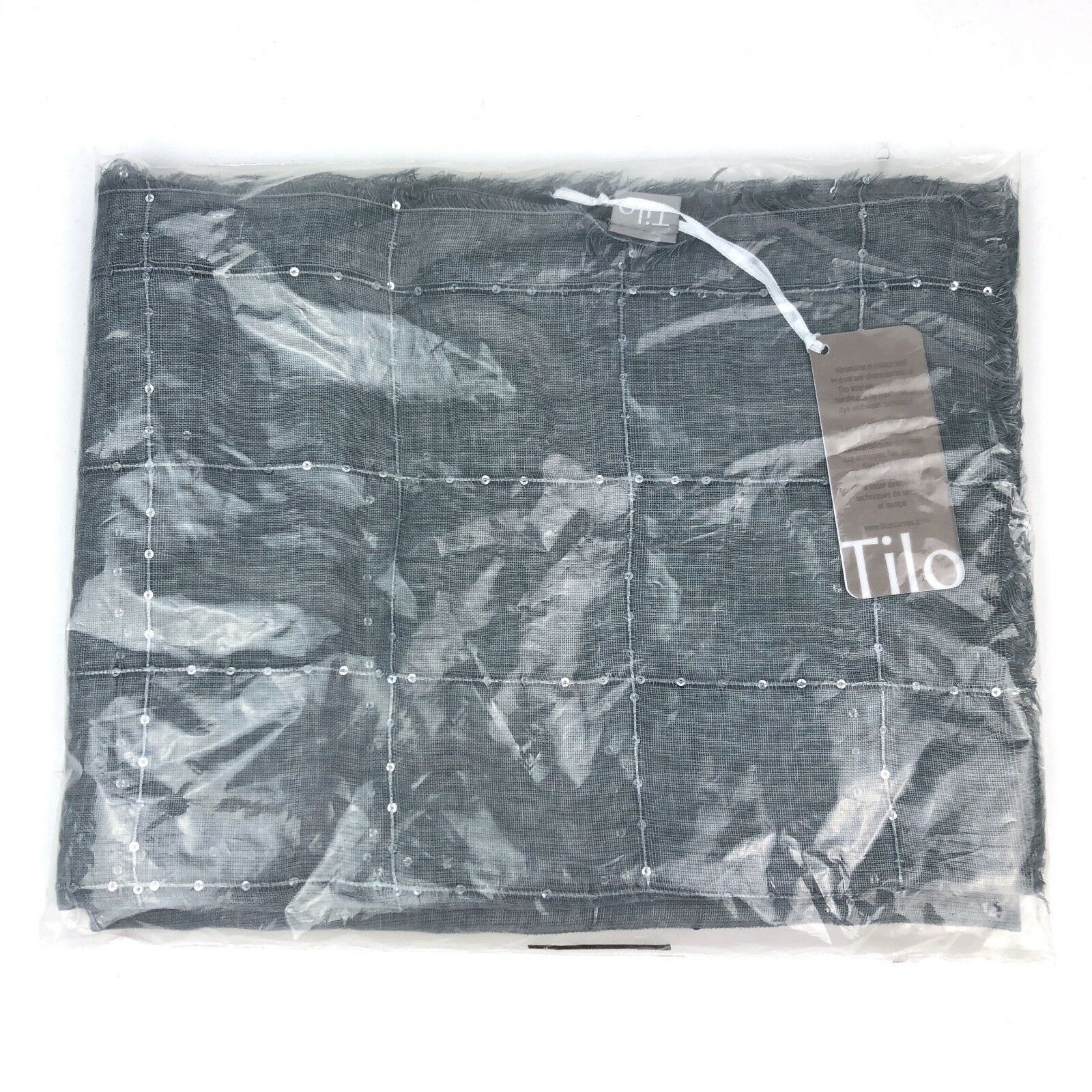Other Tilo Scarf Twilight Gray with Silver Sequins Eyelash Fringe Size ONE SIZE - 5 Thumbnail