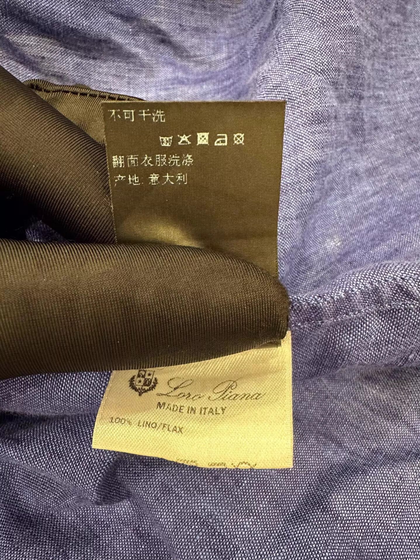 Loro Piana Loro Piana Men's Blue Linen Longsleeve Shirt M New Size US M / EU 48-50 / 2 - 8 Thumbnail