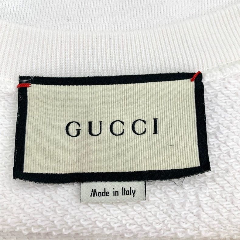 Gucci Gucci White logo printed round-neck cotton long-sleeved swe Size US S / EU 44-46 / 1 - 6 Thumbnail