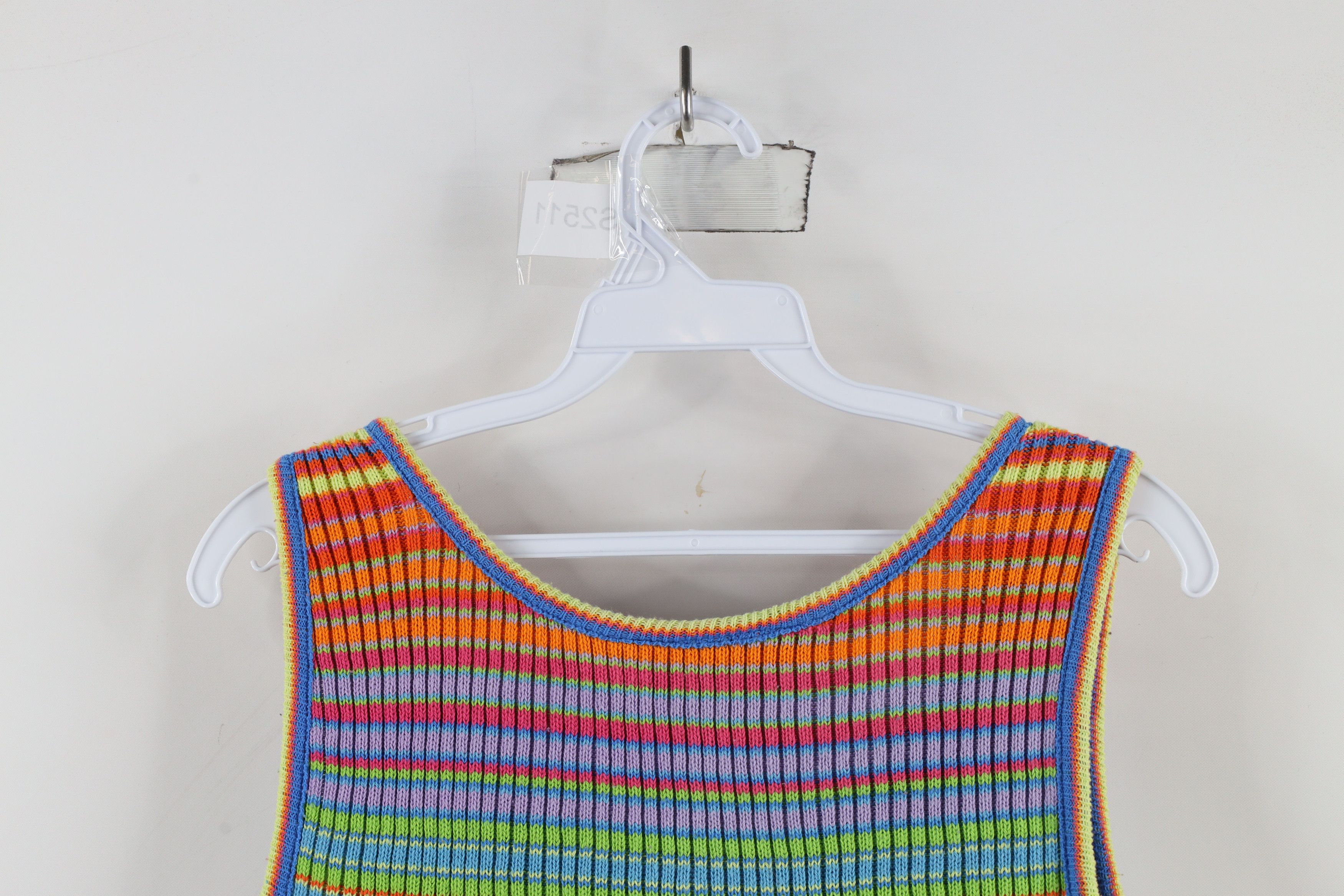 Vintage Vintage 90s Streetwear Striped Ribbed Knit Tank Top USA Size L / US 10 / IT 46 - 9 Thumbnail