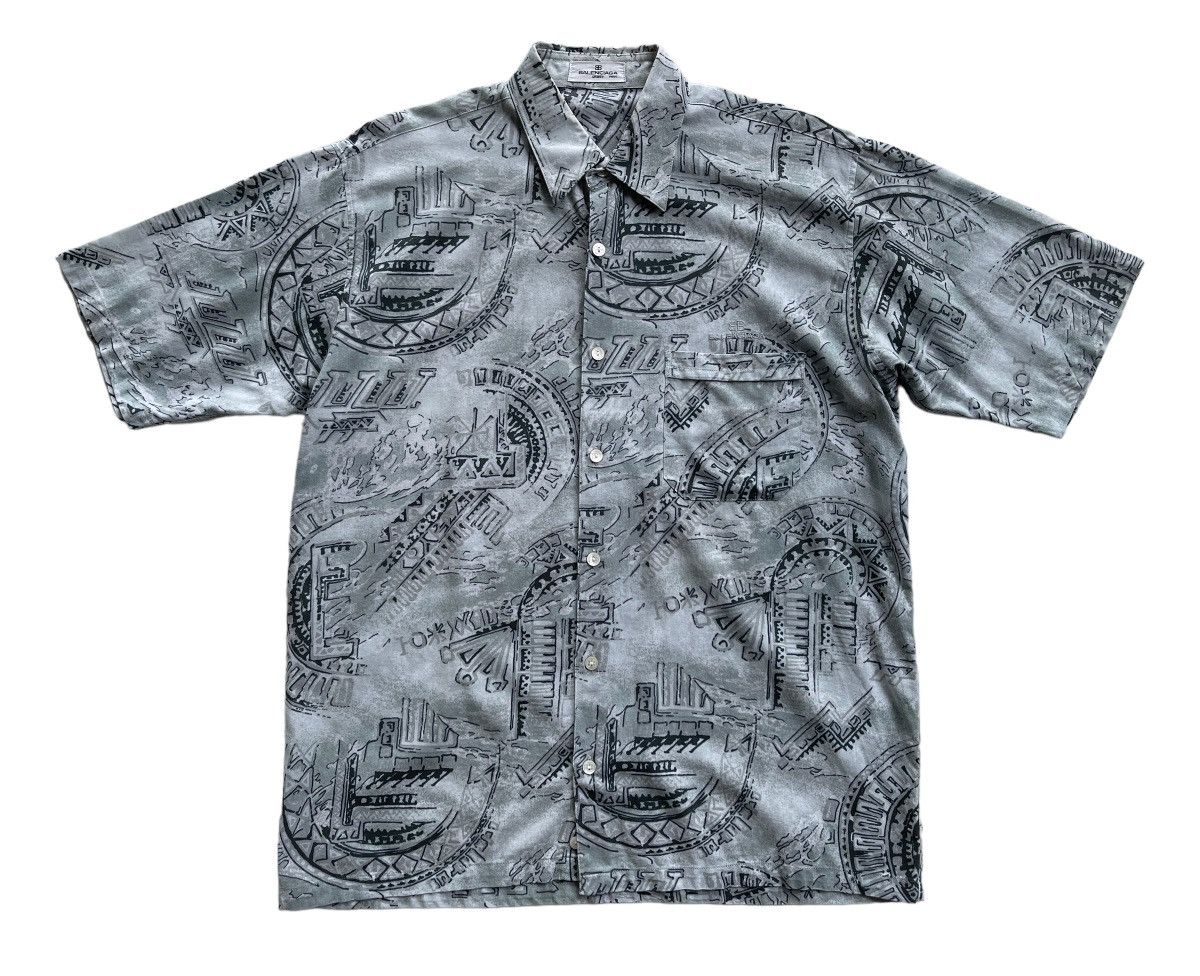 Balenciaga Vintage Balenciaga Luxury Abstract Cotton Shirt Size US L / EU 52-54 / 3 - 5 Thumbnail
