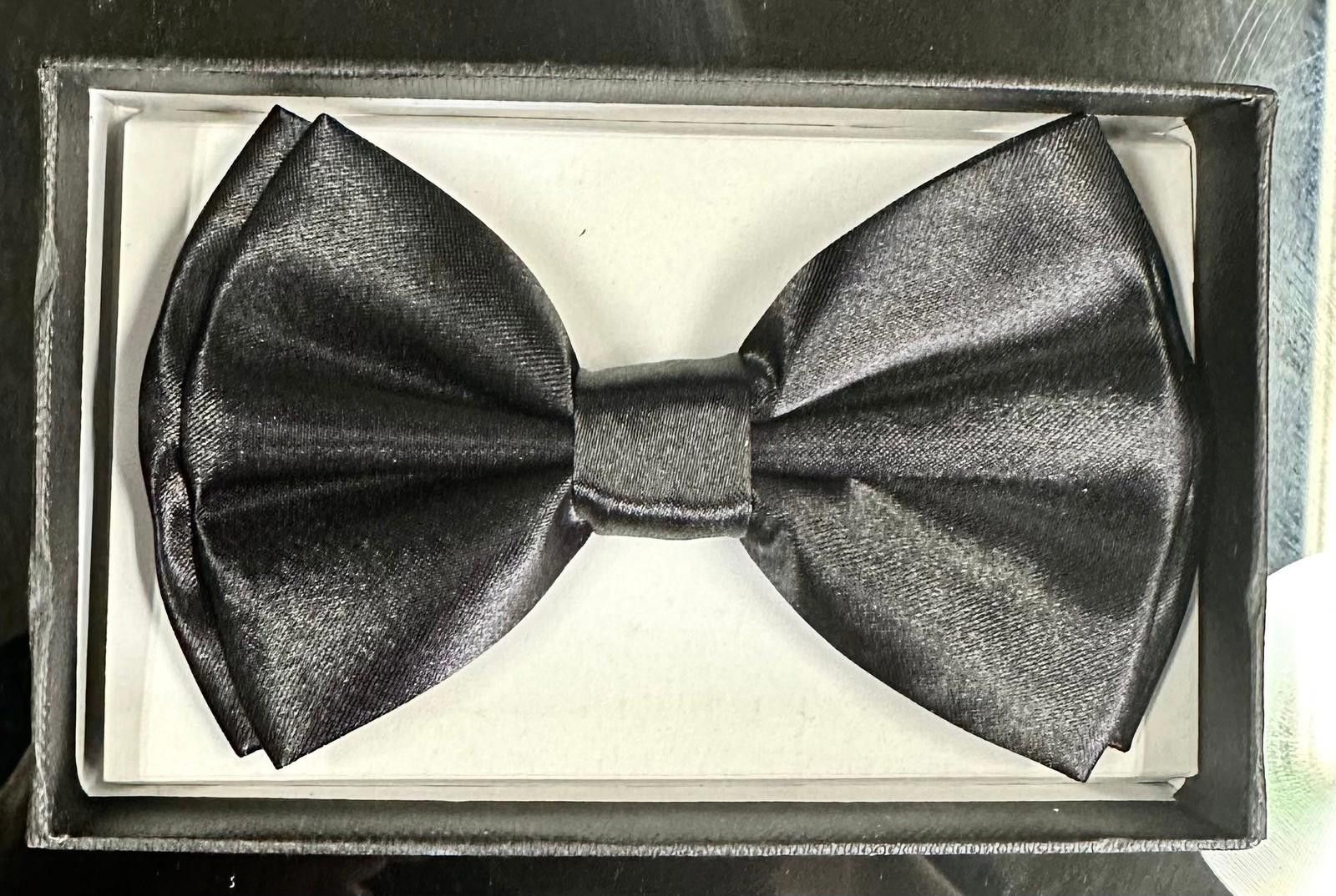 Designer Satin Bow Tie BLACK Adult Unisex Size ONE SIZE - 1 Preview
