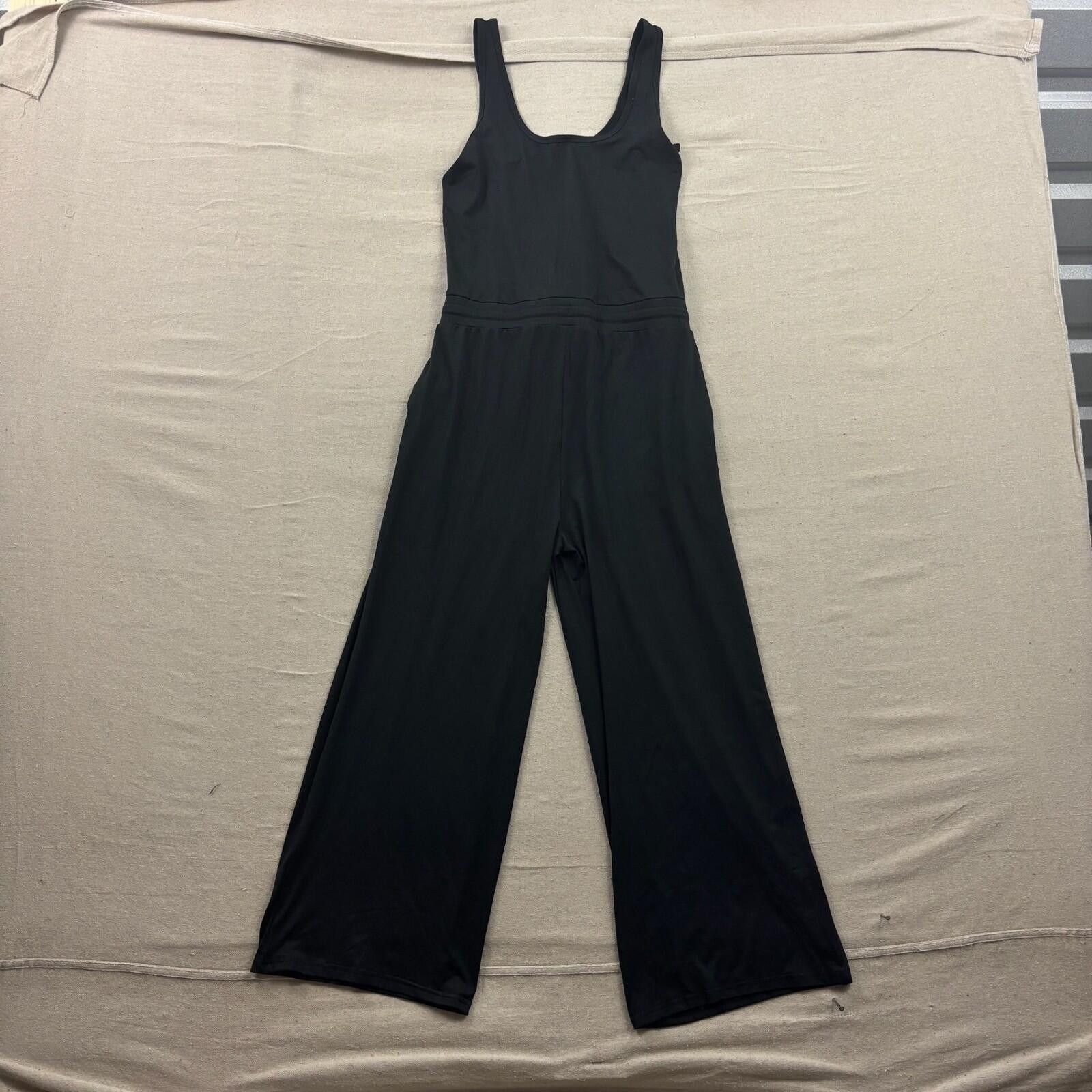 Other Vuori Henley Falls Jumpsuit Womens Black Wide Leg Sleeveless Size 28" / US 6 / IT 42 - 2 Thumbnail