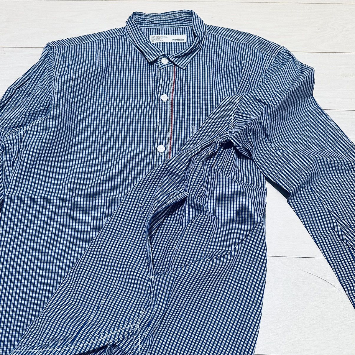 Neighborhood neighborhood blue checker shirt M with side pocket Size US M / EU 48-50 / 2 - 6 Thumbnail
