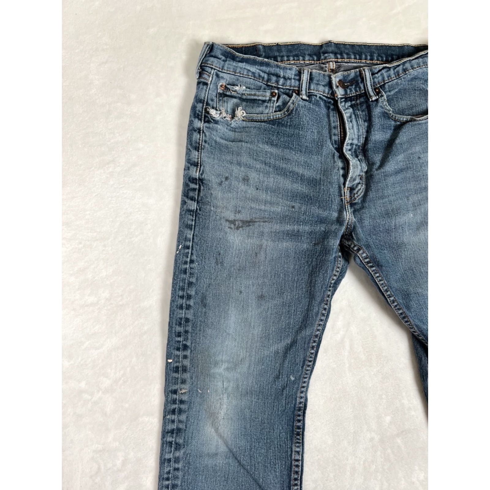 Levi's VINTAGE Levi’s 505 Jeans Blue Denim Size 34x30 Regular Fit Men Medium Wash Stain USA 90s Mexico Size US 34 / EU 50 - 3 Thumbnail