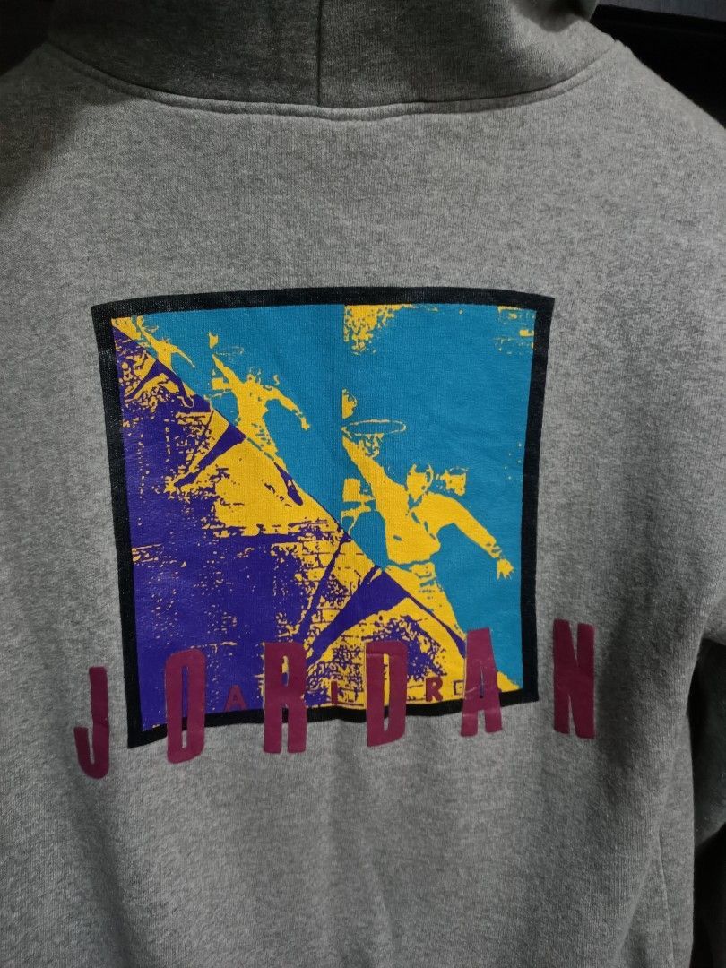 Jordan Brand × Nike × Vintage Vintage 90s nike x air jordan hoodie grey Size US M / EU 48-50 / 2 - 4 Thumbnail