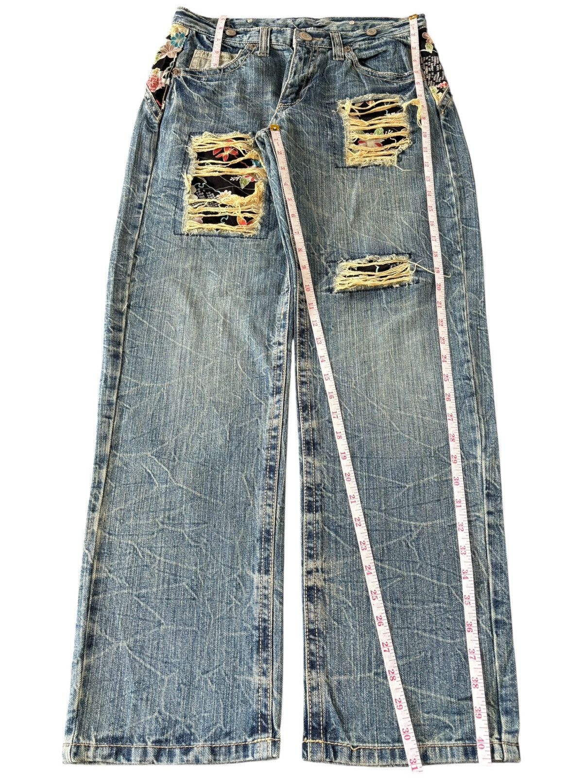 Dsquared2 Vintage Japanese Brand Patchwork Suspenders Loose Jeans Size 32" / US 10 / IT 46 - 7 Thumbnail
