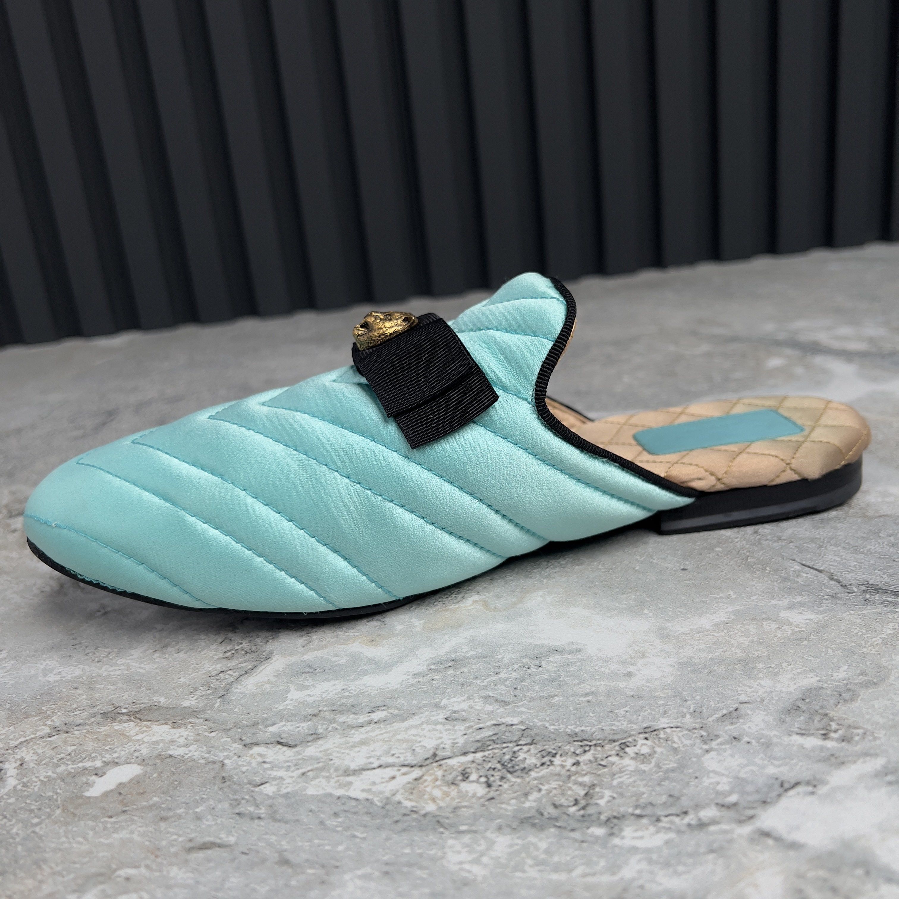 Gucci RARE GUCCI Tiger Buckle Mule Satin Embellished Flat Size US 7 / IT 37 - 7 Thumbnail