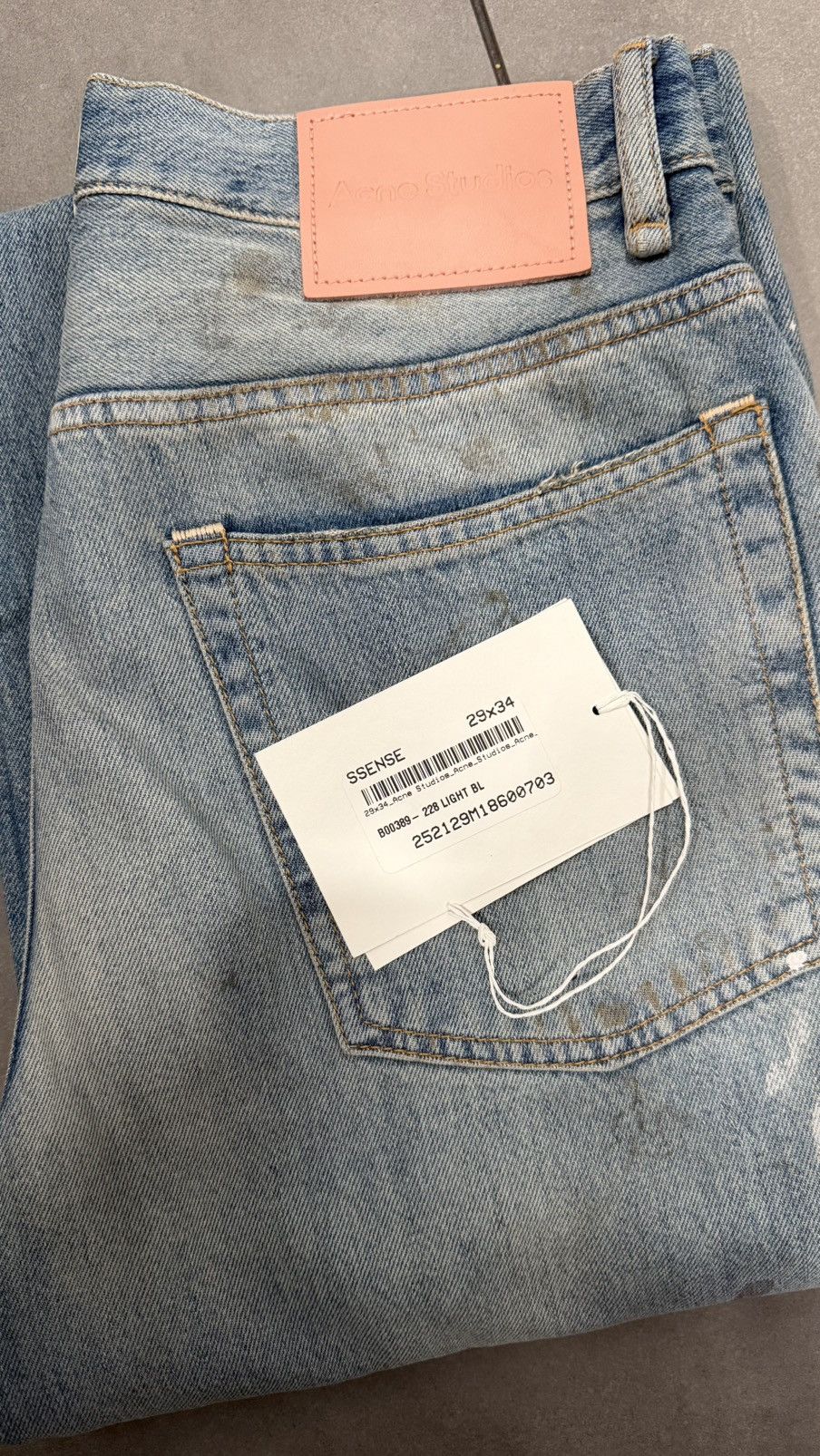 Acne Studios 2021 LOOSE BLUE PAINT SPLATTER JEANS Size US 29 - 11 Thumbnail