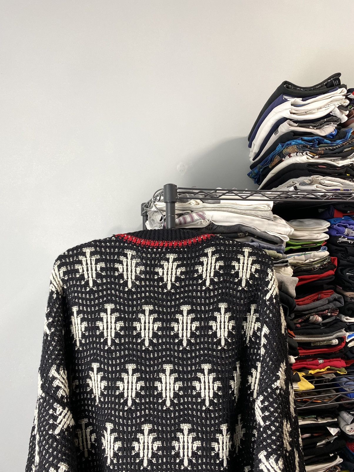 Vintage Rare! Nani Bon Wool Luxury Cardigan Sweater Abstract Knit Size US L / EU 52-54 / 3 - 12 Thumbnail