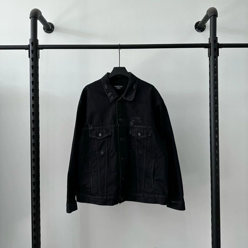 Balenciaga Balenciaga FW22 3B SPORTS ICON Embroidered Logo Denim Jacke Size US S / EU 44-46 / 1 - 1 Thumbnail