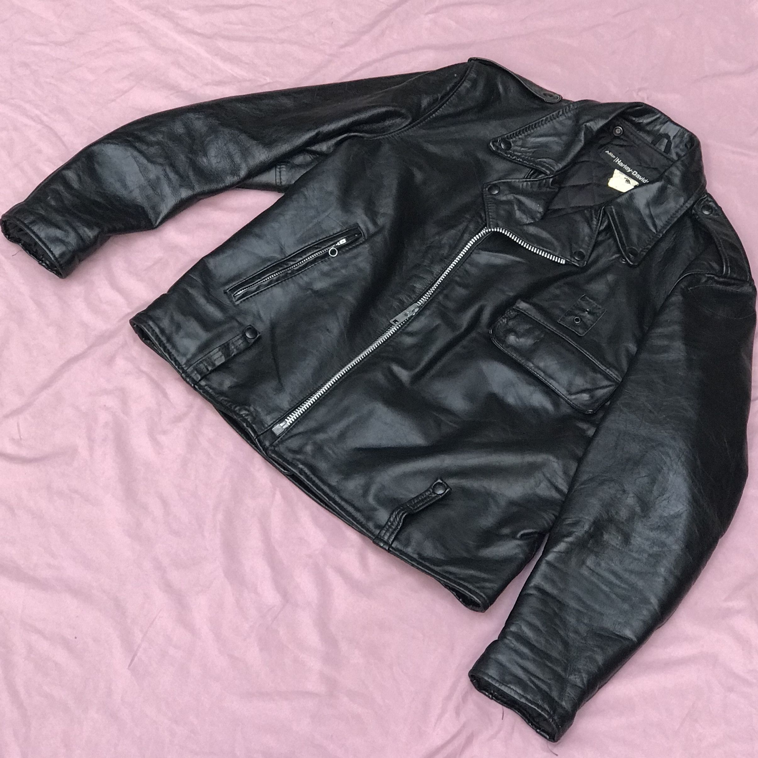 Harley Davidson AMF HARLEY DAVIDSON USA POLICE LEATHER BIKER JACKET Size US L / EU 52-54 / 3 - 2 Thumbnail