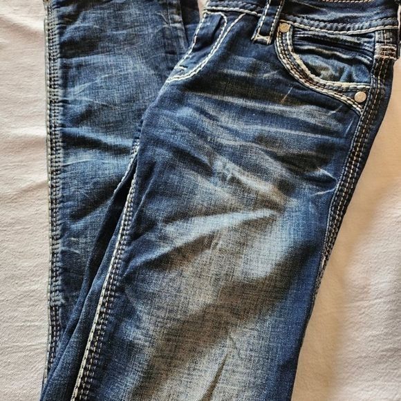 Rock Revival Rock Revival Embellished Straight Sz. 27 Blue Jeans Size 27" / US 4 / IT 40 - 8 Thumbnail