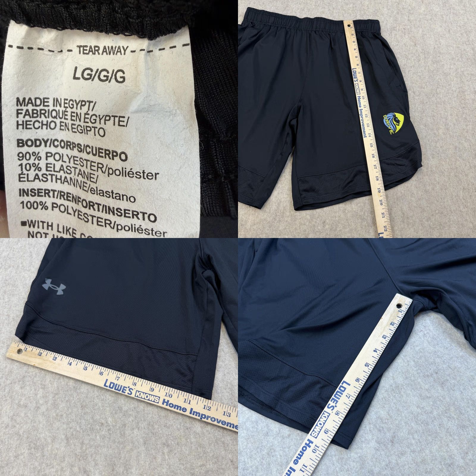 Under Armour Under Armour Shorts Mens Large Black Drive Lion Logo Athletic Training Gym Size US 33 - 8 Thumbnail